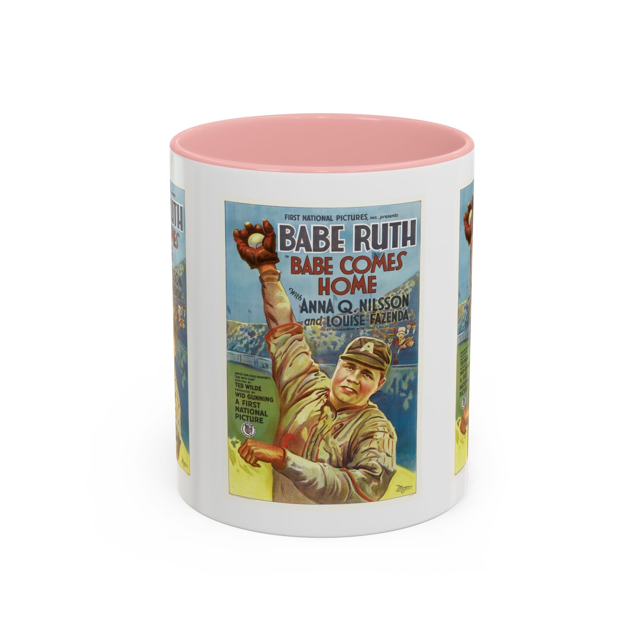 Cult Classic Movie Poster Art Accent Coffee Mug (11, 15oz) - Babe Comes Home | Babe Ruth 1927 - POPvault