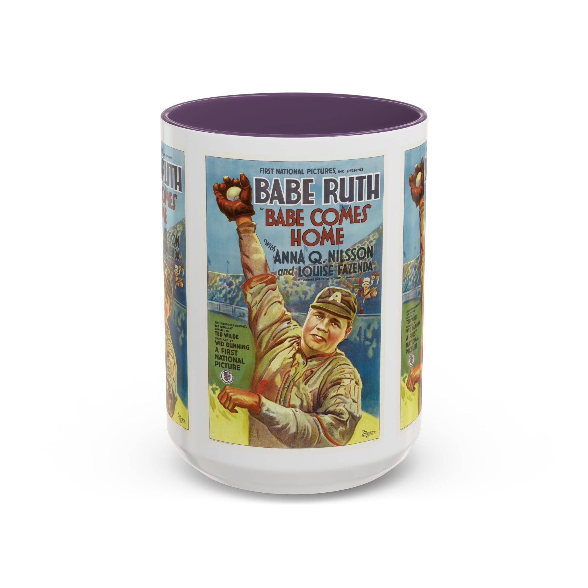 Cult Classic Movie Poster Art Accent Coffee Mug (11, 15oz) - Babe Comes Home | Babe Ruth 1927 - POPvault