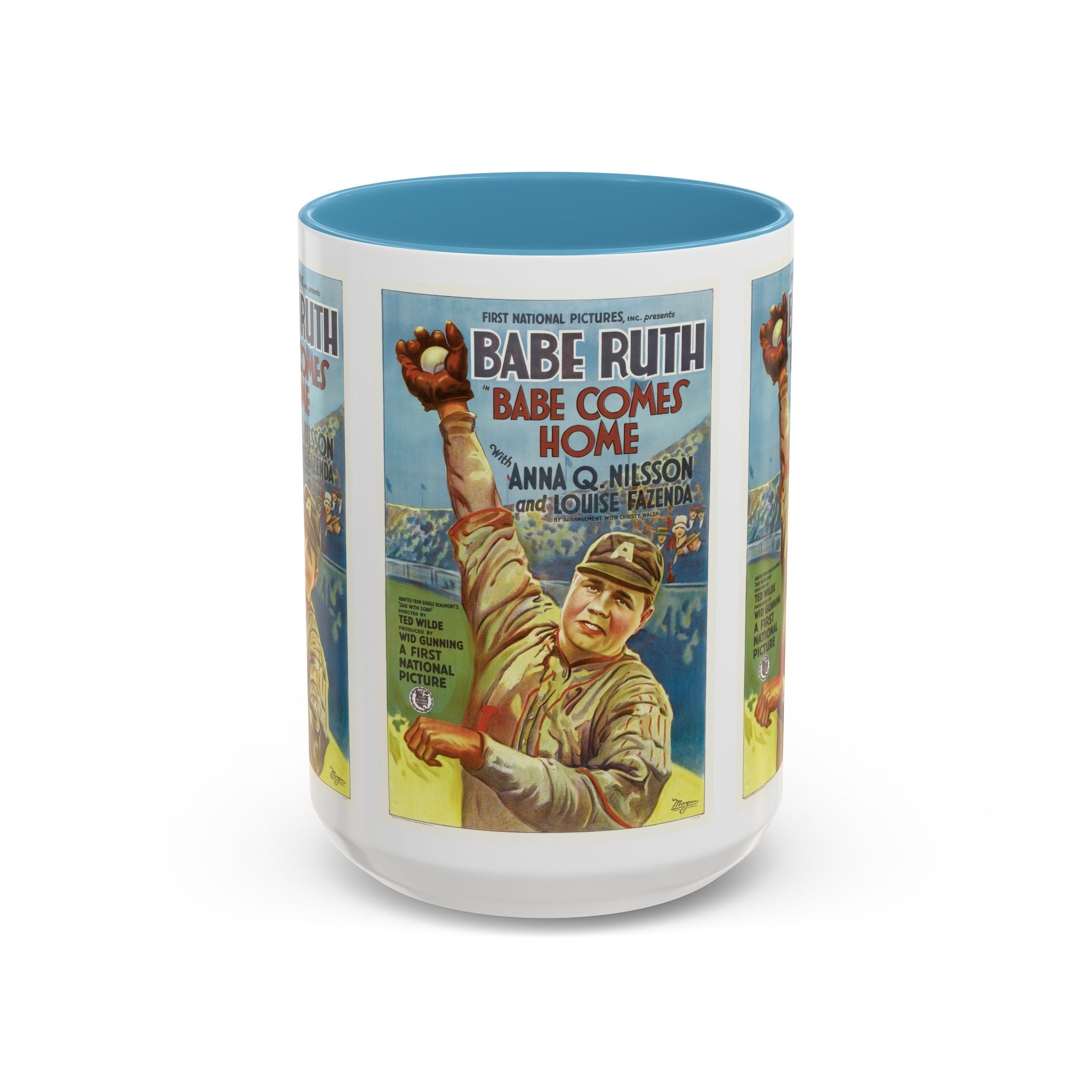 Cult Classic Movie Poster Art Accent Coffee Mug (11, 15oz) - Babe Comes Home | Babe Ruth 1927 - POPvault