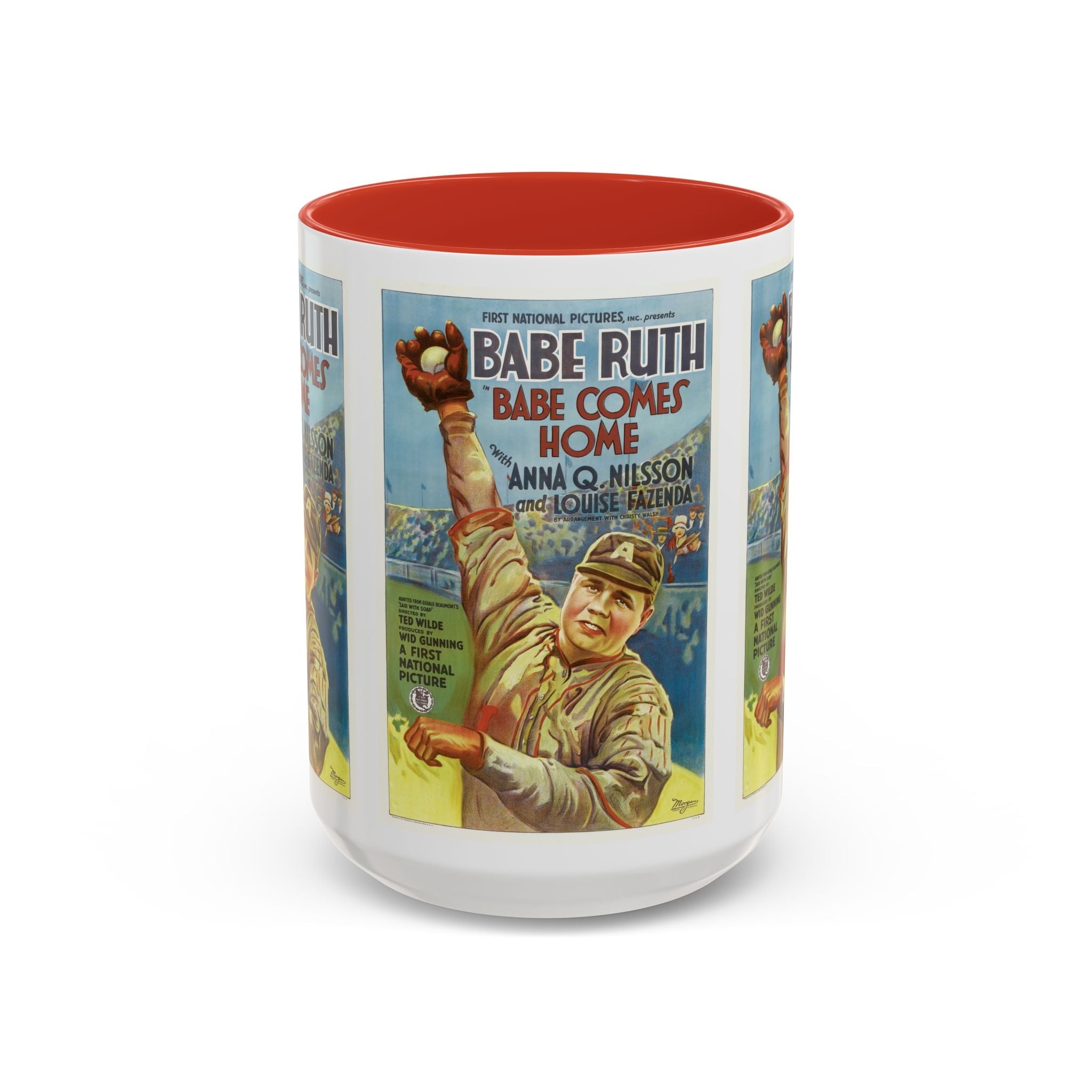 Cult Classic Movie Poster Art Accent Coffee Mug (11, 15oz) - Babe Comes Home | Babe Ruth 1927 - POPvault