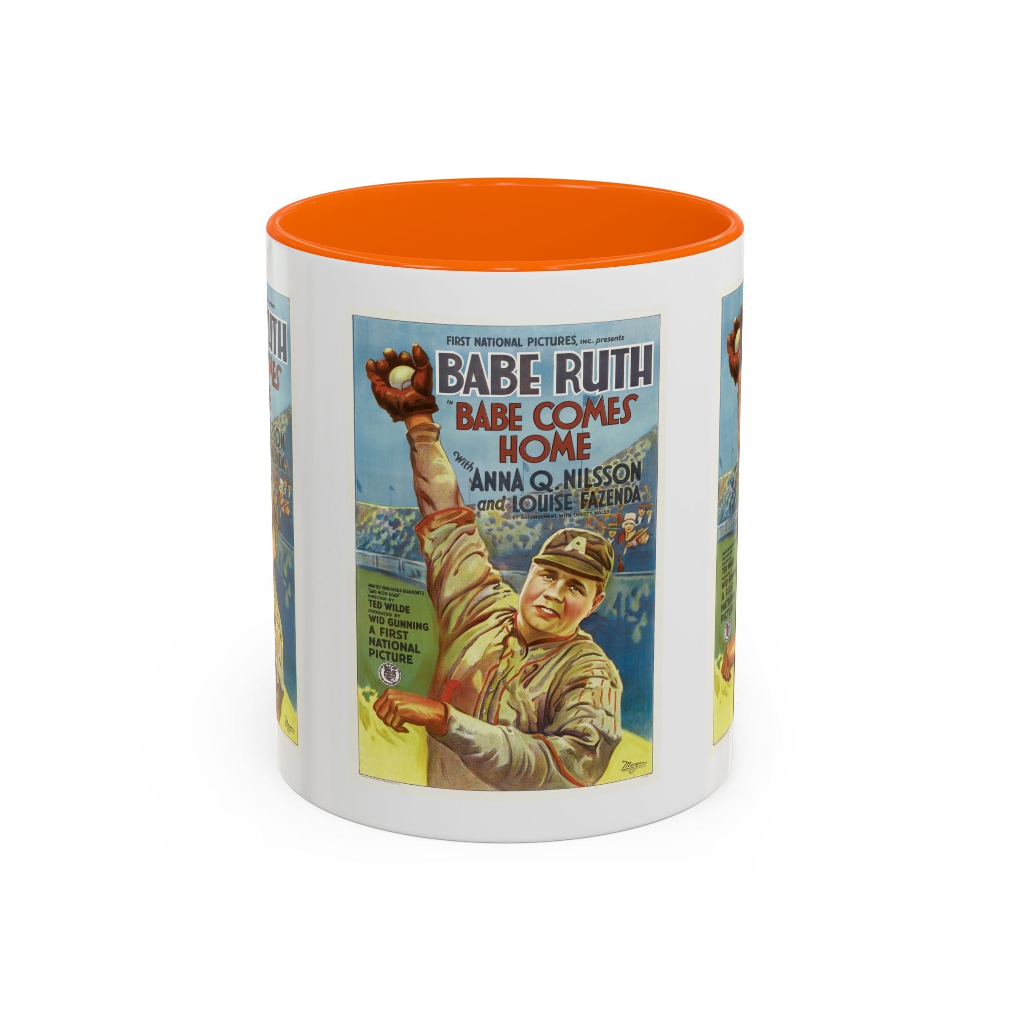Cult Classic Movie Poster Art Accent Coffee Mug (11, 15oz) - Babe Comes Home | Babe Ruth 1927 - POPvault