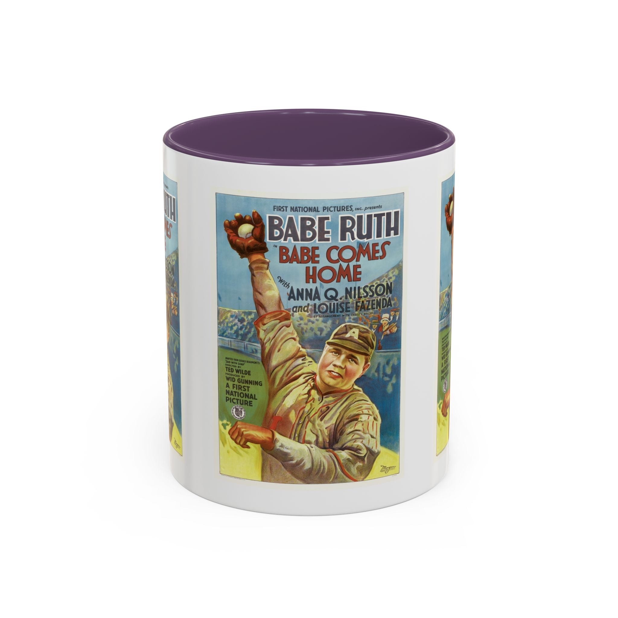 Cult Classic Movie Poster Art Accent Coffee Mug (11, 15oz) - Babe Comes Home | Babe Ruth 1927 - POPvault