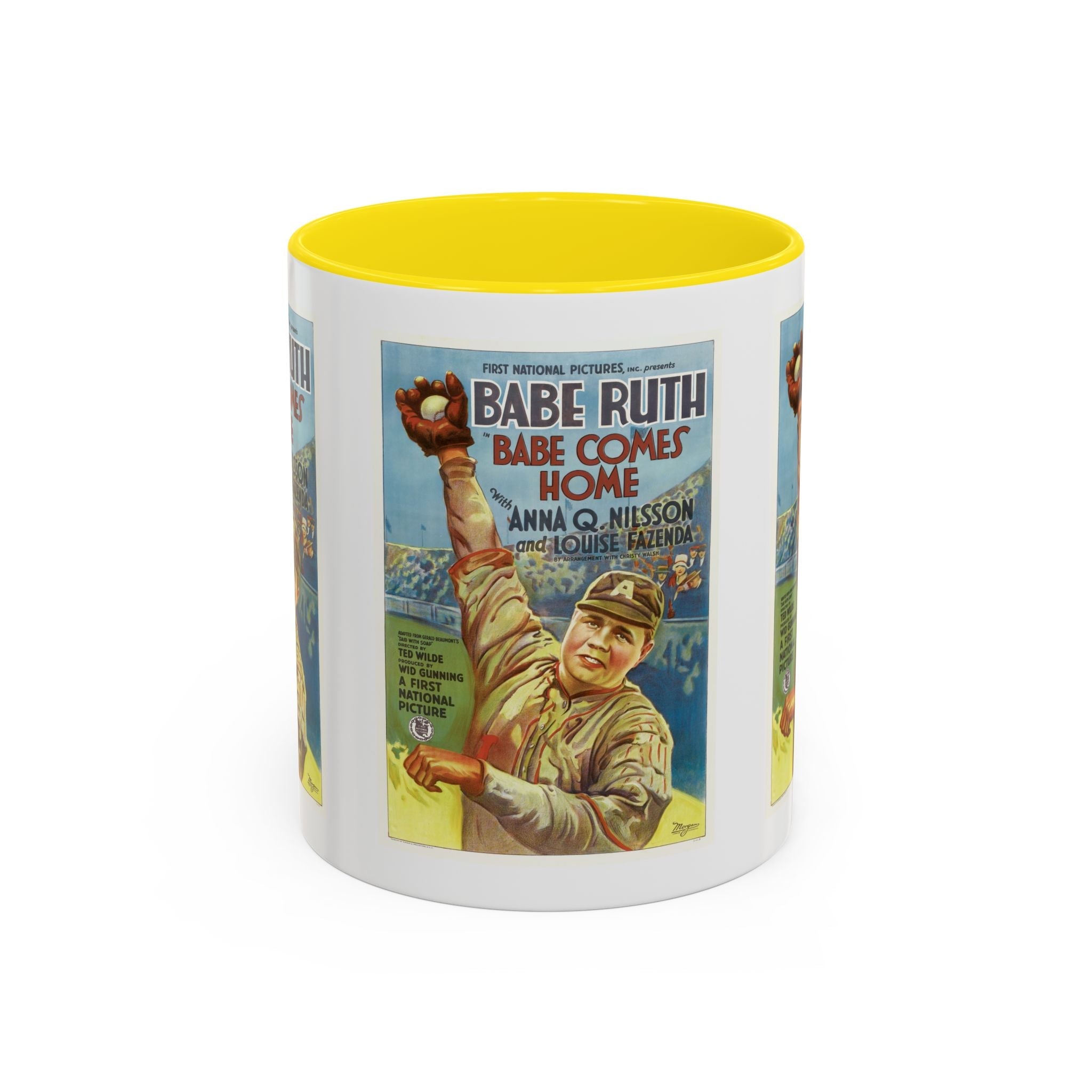 Cult Classic Movie Poster Art Accent Coffee Mug (11, 15oz) - Babe Comes Home | Babe Ruth 1927 - POPvault