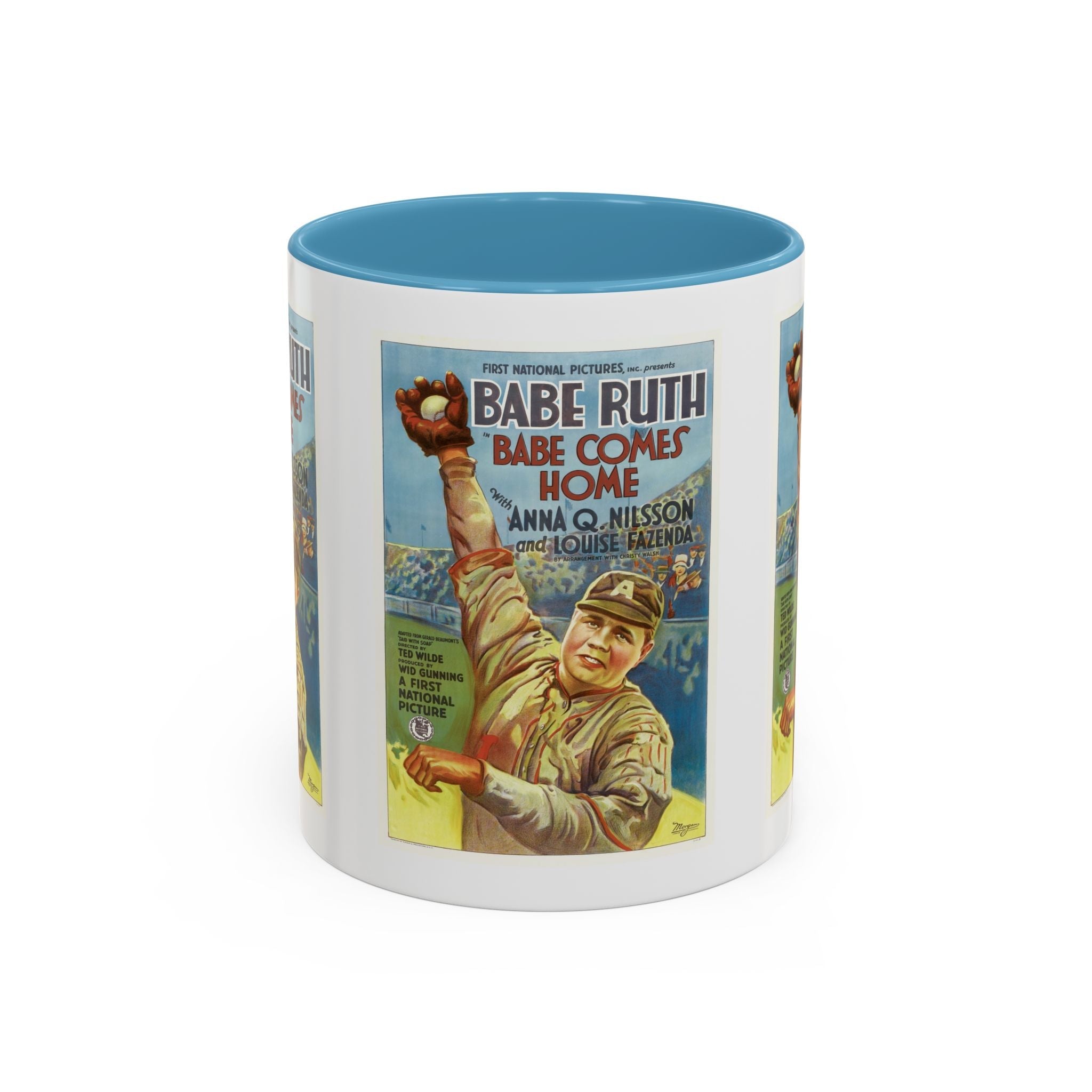 Cult Classic Movie Poster Art Accent Coffee Mug (11, 15oz) - Babe Comes Home | Babe Ruth 1927 - POPvault