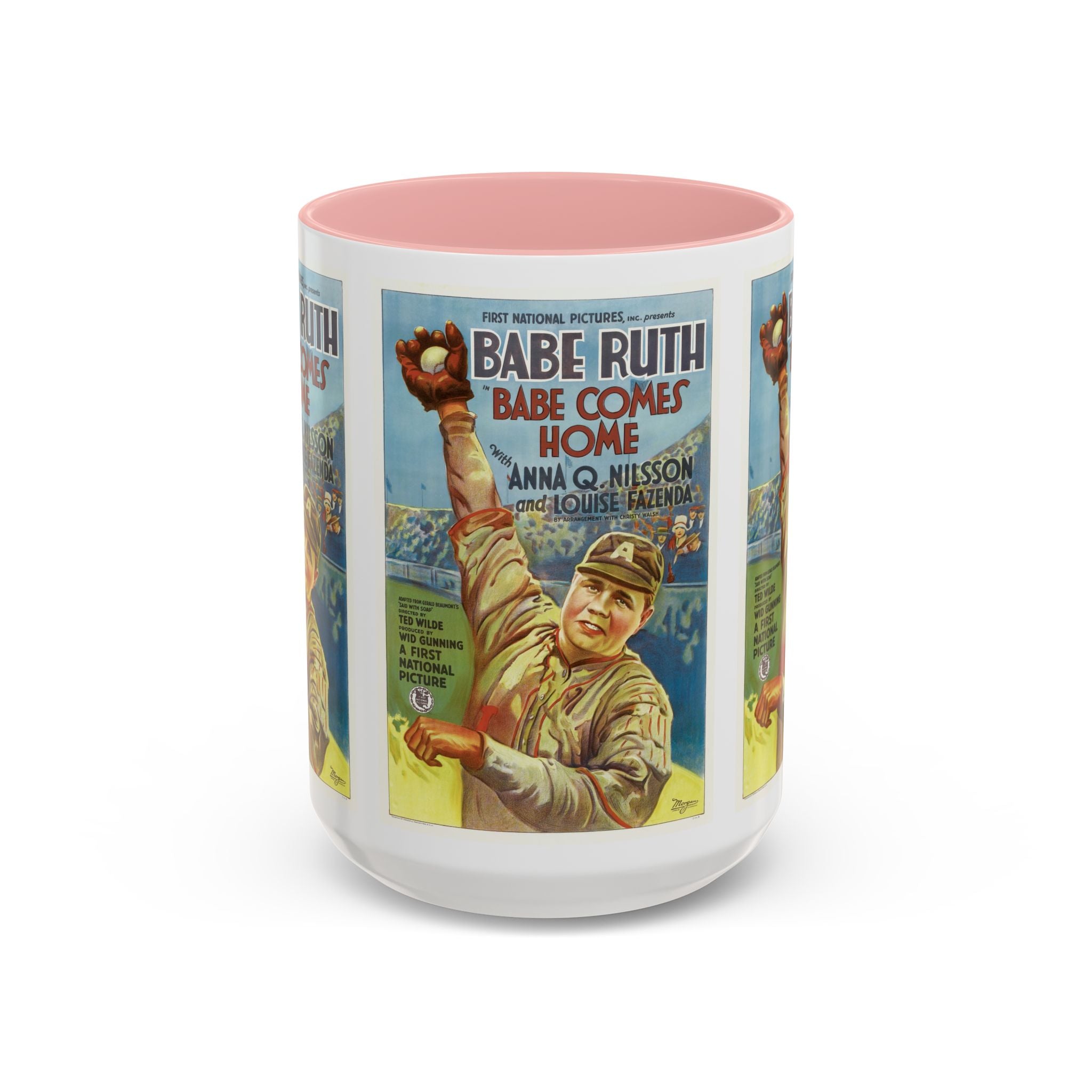 Cult Classic Movie Poster Art Accent Coffee Mug (11, 15oz) - Babe Comes Home | Babe Ruth 1927 - POPvault