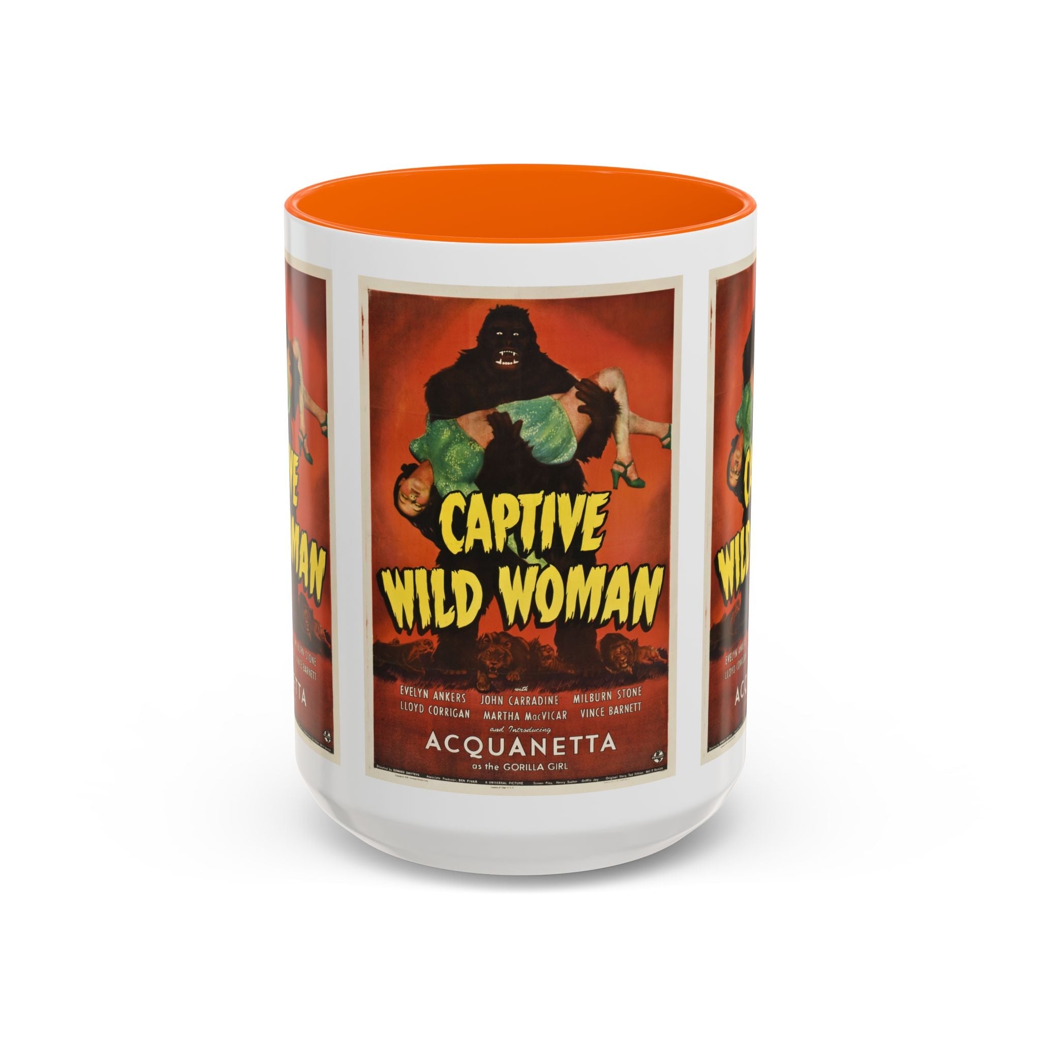 Cult Classic Movie Poster Art Accent Coffee Mug (11, 15oz) - Captive Wild Woman 1943 - POPvault