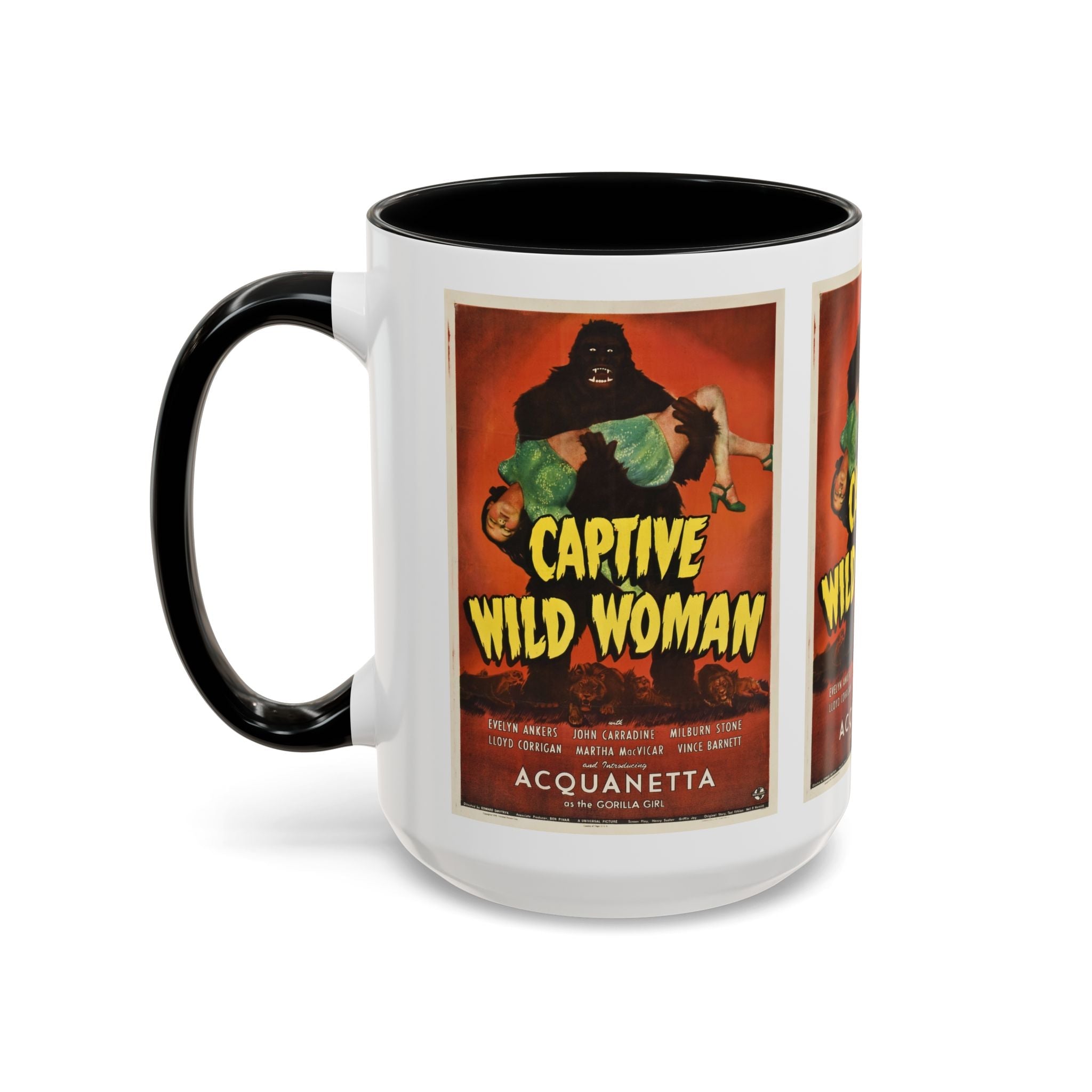 Cult Classic Movie Poster Art Accent Coffee Mug (11, 15oz) - Captive Wild Woman 1943 - POPvault
