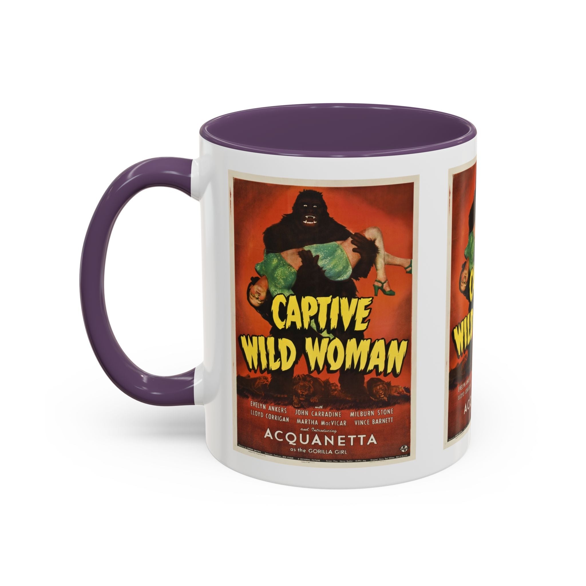 Cult Classic Movie Poster Art Accent Coffee Mug (11, 15oz) - Captive Wild Woman 1943 - POPvault