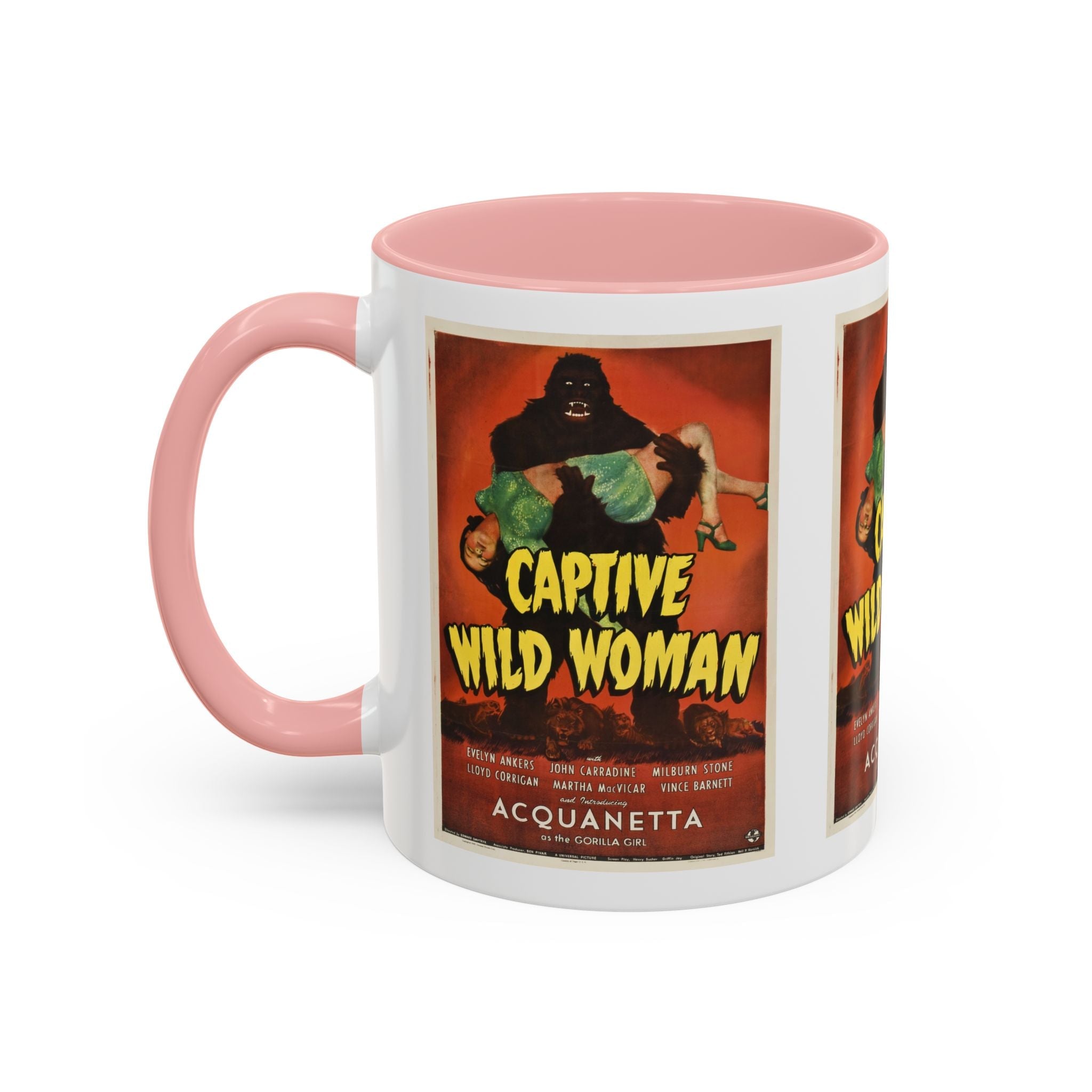 Cult Classic Movie Poster Art Accent Coffee Mug (11, 15oz) - Captive Wild Woman 1943 - POPvault