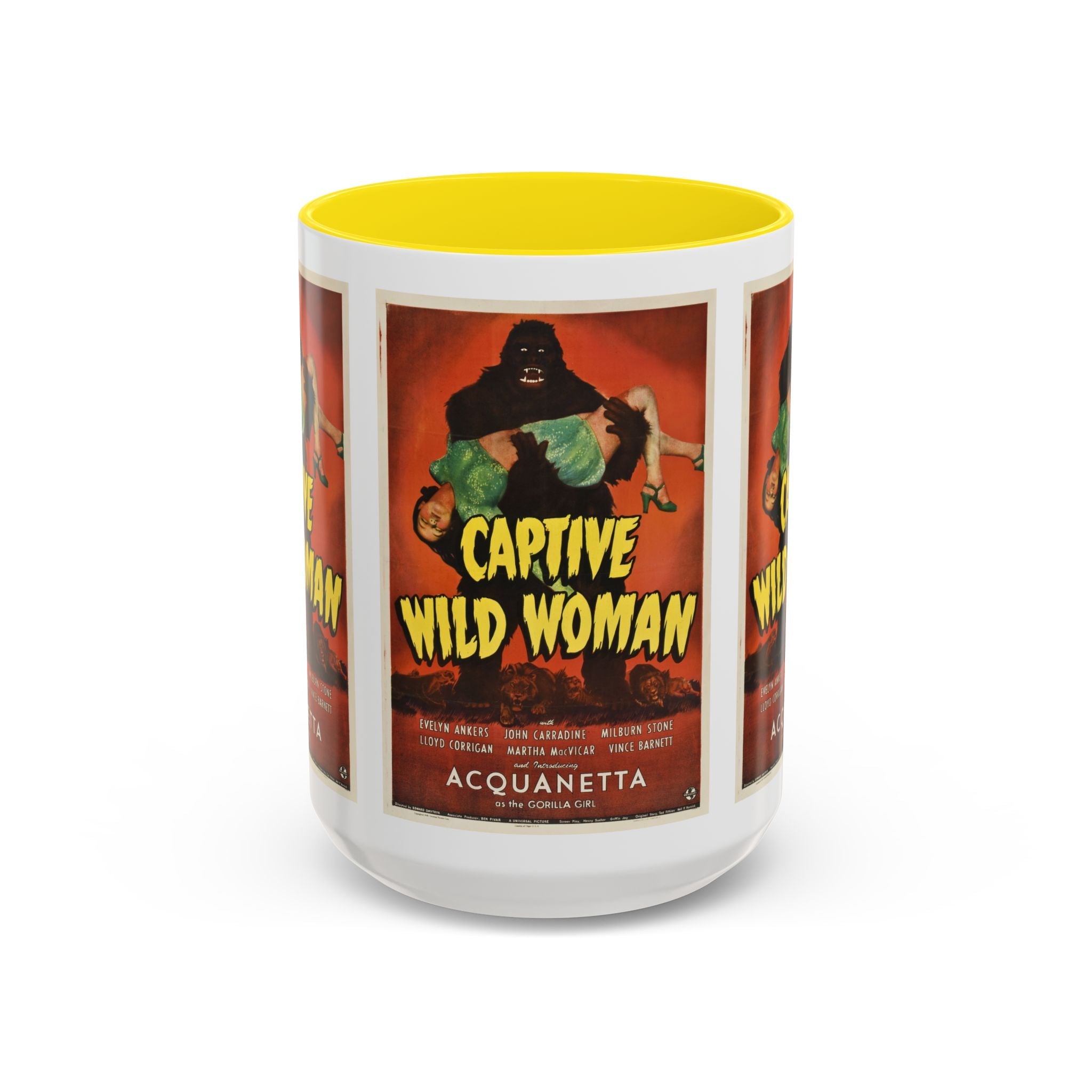 Cult Classic Movie Poster Art Accent Coffee Mug (11, 15oz) - Captive Wild Woman 1943 - POPvault