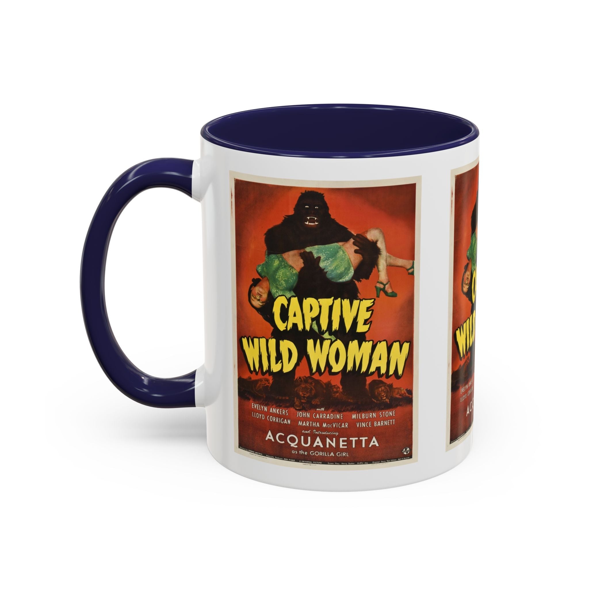 Cult Classic Movie Poster Art Accent Coffee Mug (11, 15oz) - Captive Wild Woman 1943 - POPvault