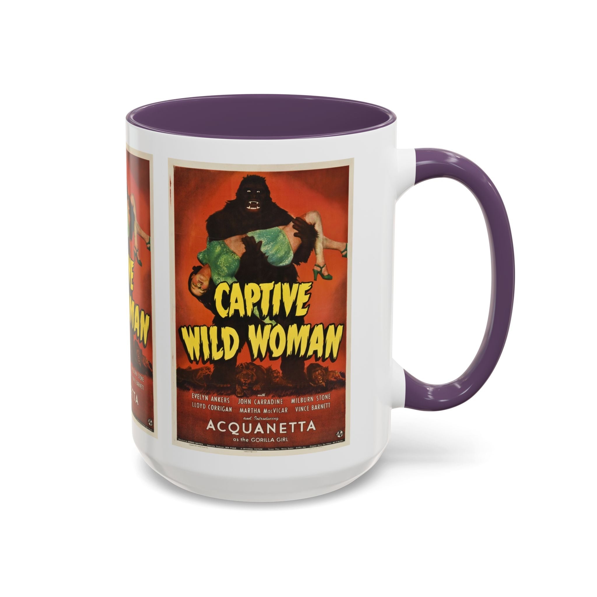 Cult Classic Movie Poster Art Accent Coffee Mug (11, 15oz) - Captive Wild Woman 1943 - POPvault