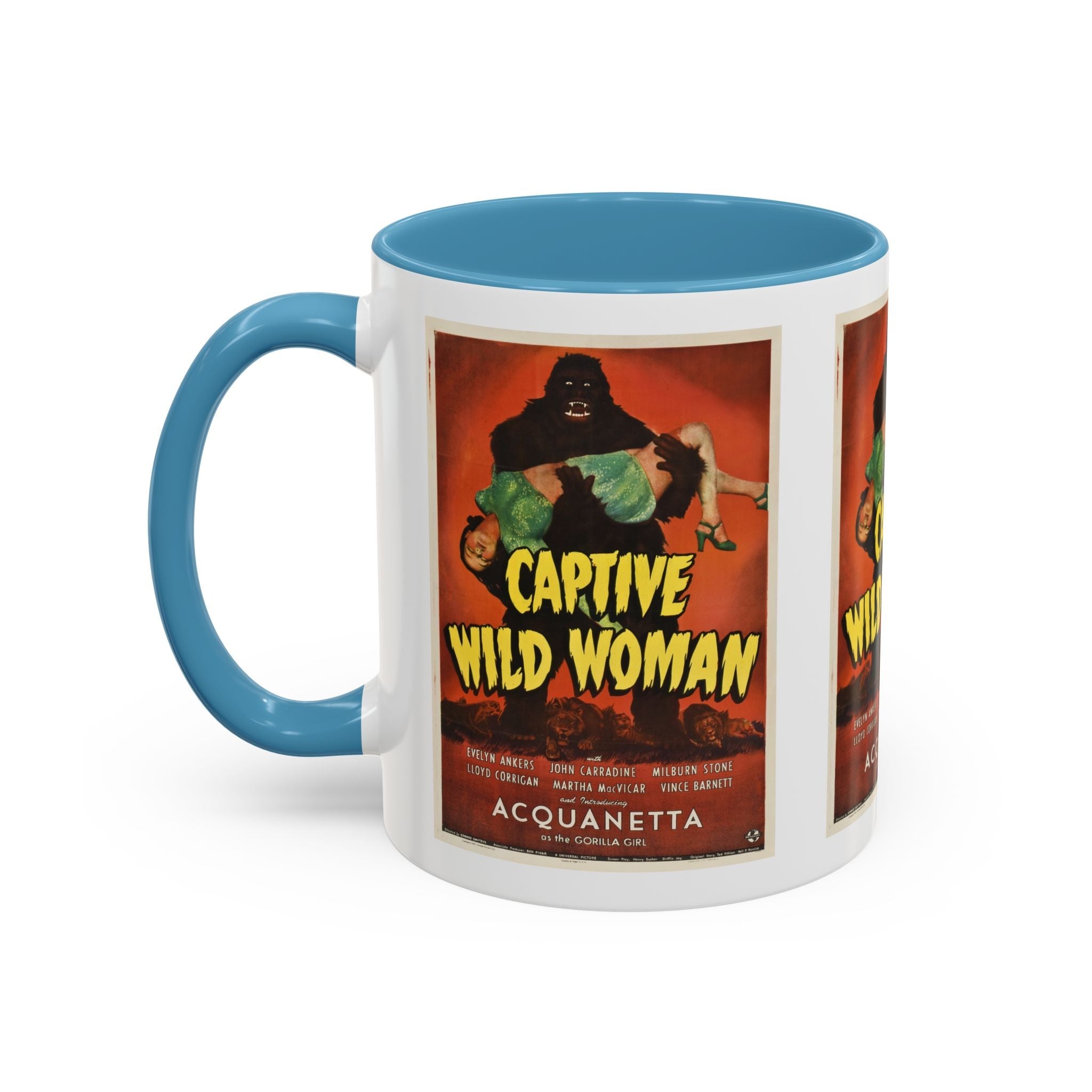 Cult Classic Movie Poster Art Accent Coffee Mug (11, 15oz) - Captive Wild Woman 1943 - POPvault