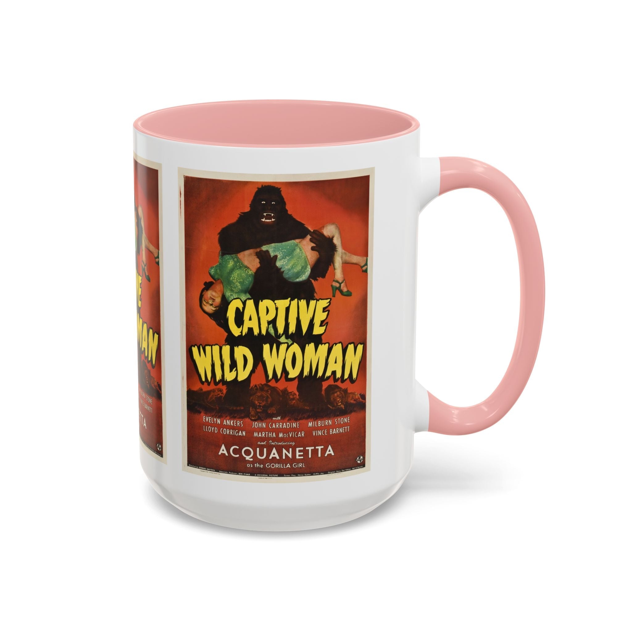 Cult Classic Movie Poster Art Accent Coffee Mug (11, 15oz) - Captive Wild Woman 1943 - POPvault