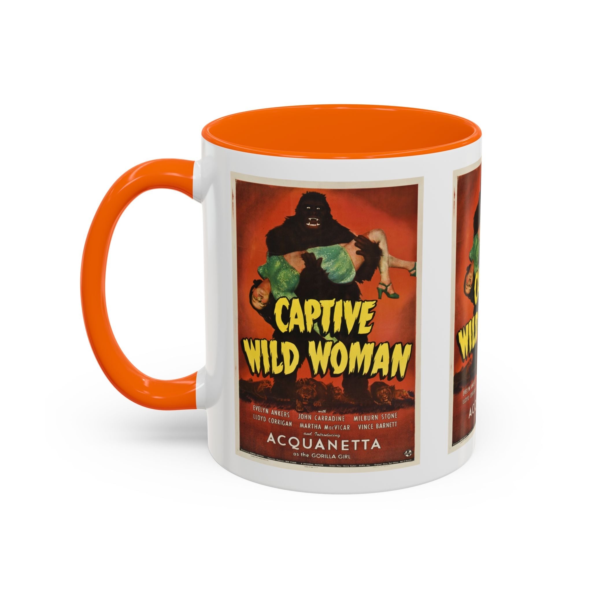 Cult Classic Movie Poster Art Accent Coffee Mug (11, 15oz) - Captive Wild Woman 1943 - POPvault