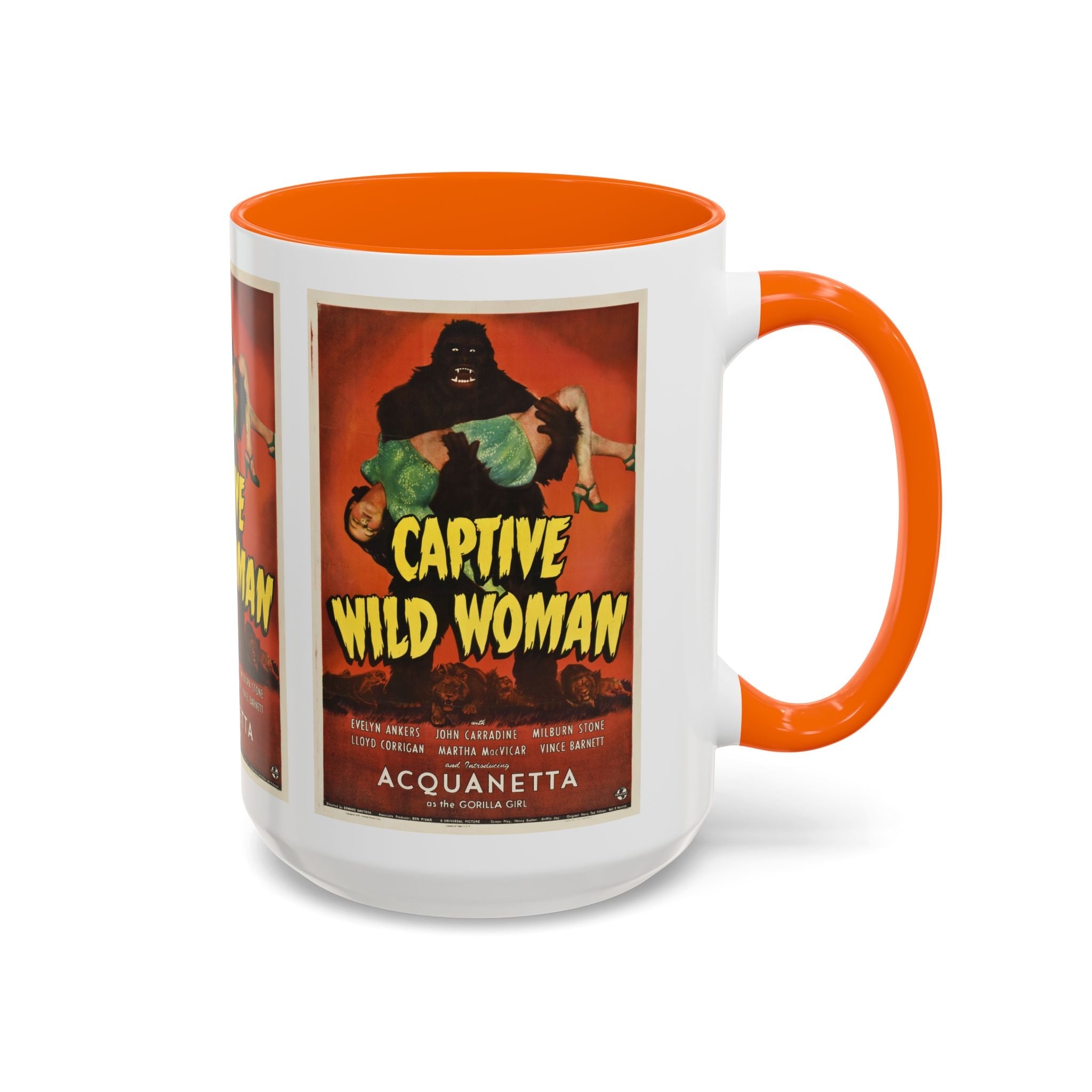 Cult Classic Movie Poster Art Accent Coffee Mug (11, 15oz) - Captive Wild Woman 1943 - POPvault