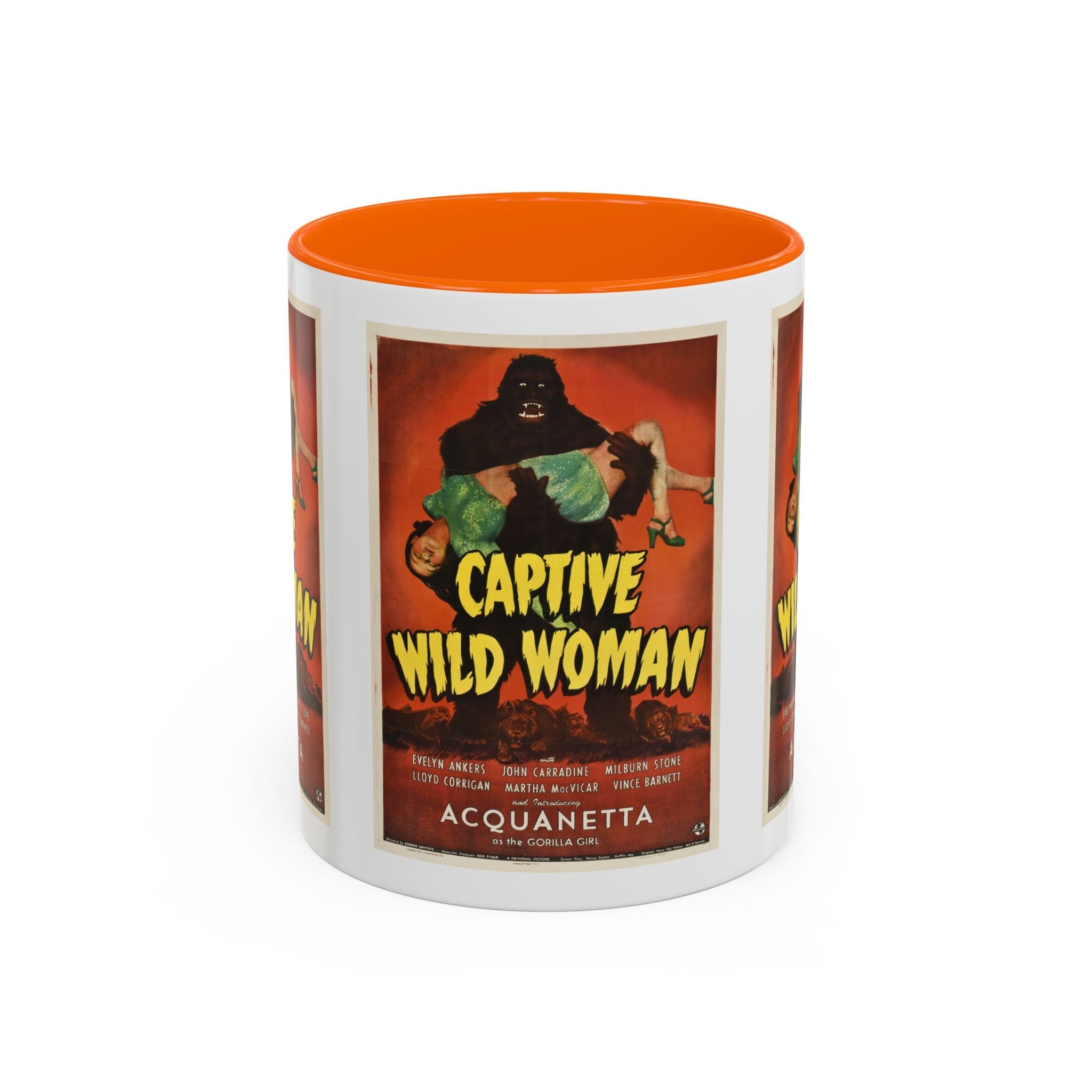 Cult Classic Movie Poster Art Accent Coffee Mug (11, 15oz) - Captive Wild Woman 1943 - POPvault