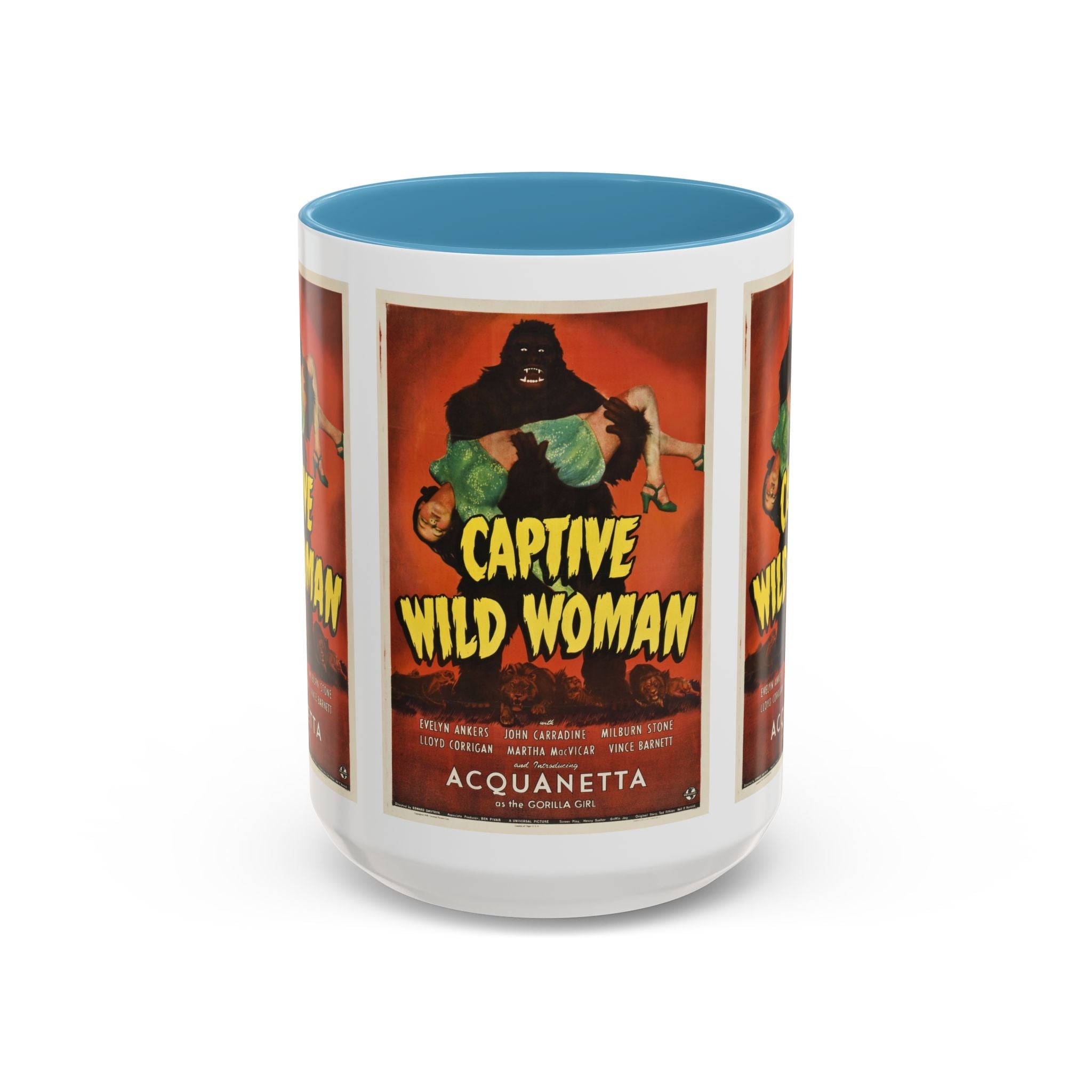Cult Classic Movie Poster Art Accent Coffee Mug (11, 15oz) - Captive Wild Woman 1943 - POPvault
