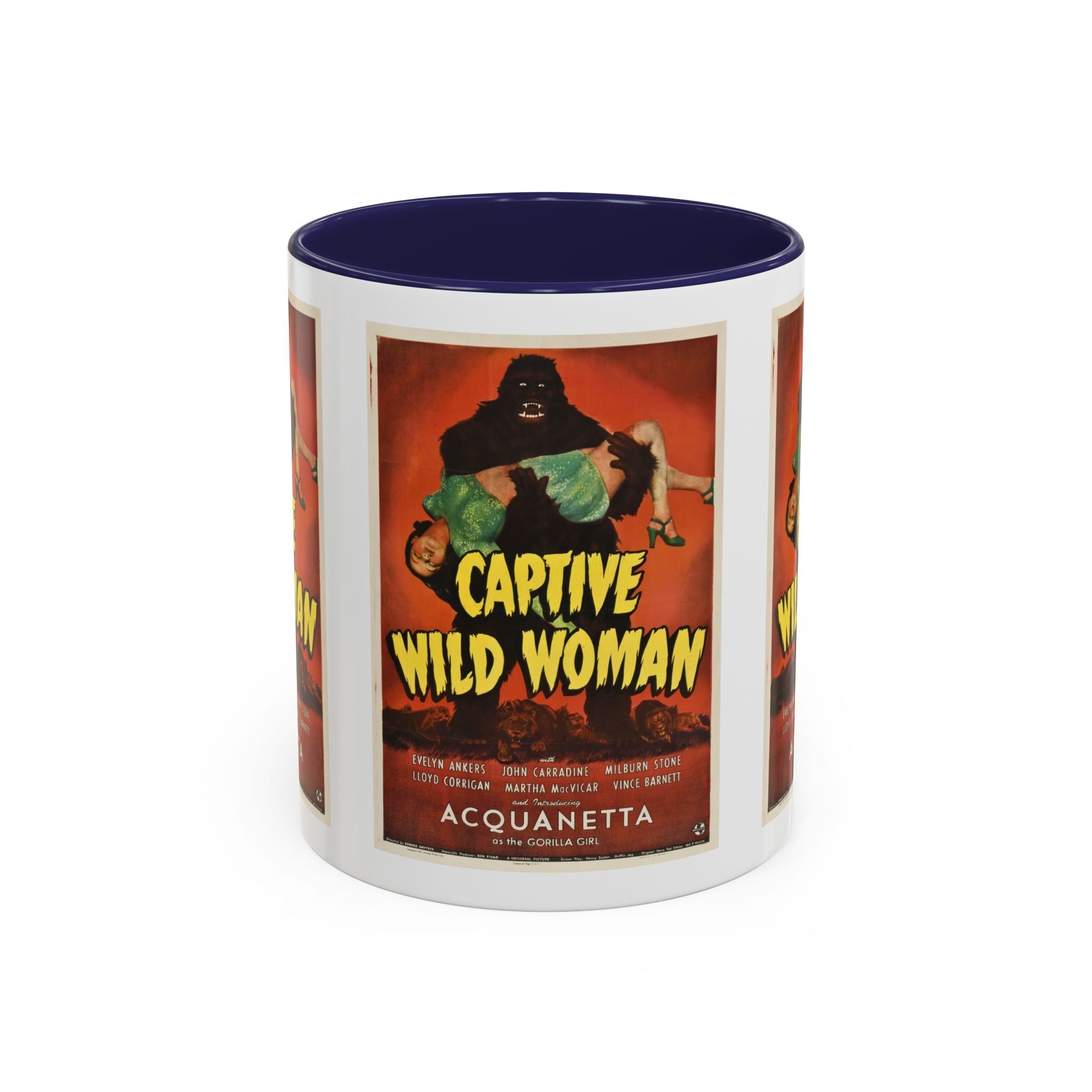Cult Classic Movie Poster Art Accent Coffee Mug (11, 15oz) - Captive Wild Woman 1943 - POPvault