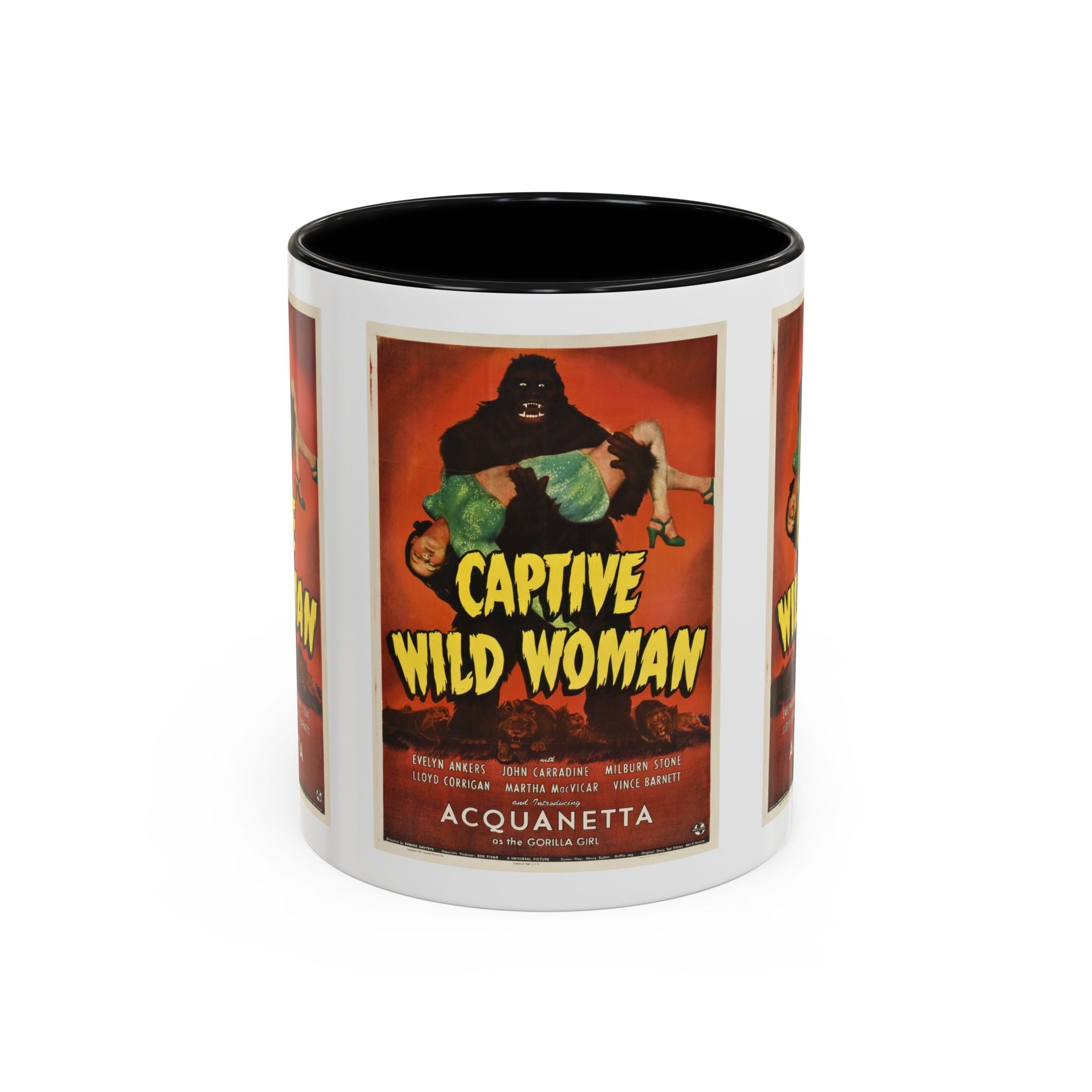 Cult Classic Movie Poster Art Accent Coffee Mug (11, 15oz) - Captive Wild Woman 1943 - POPvault