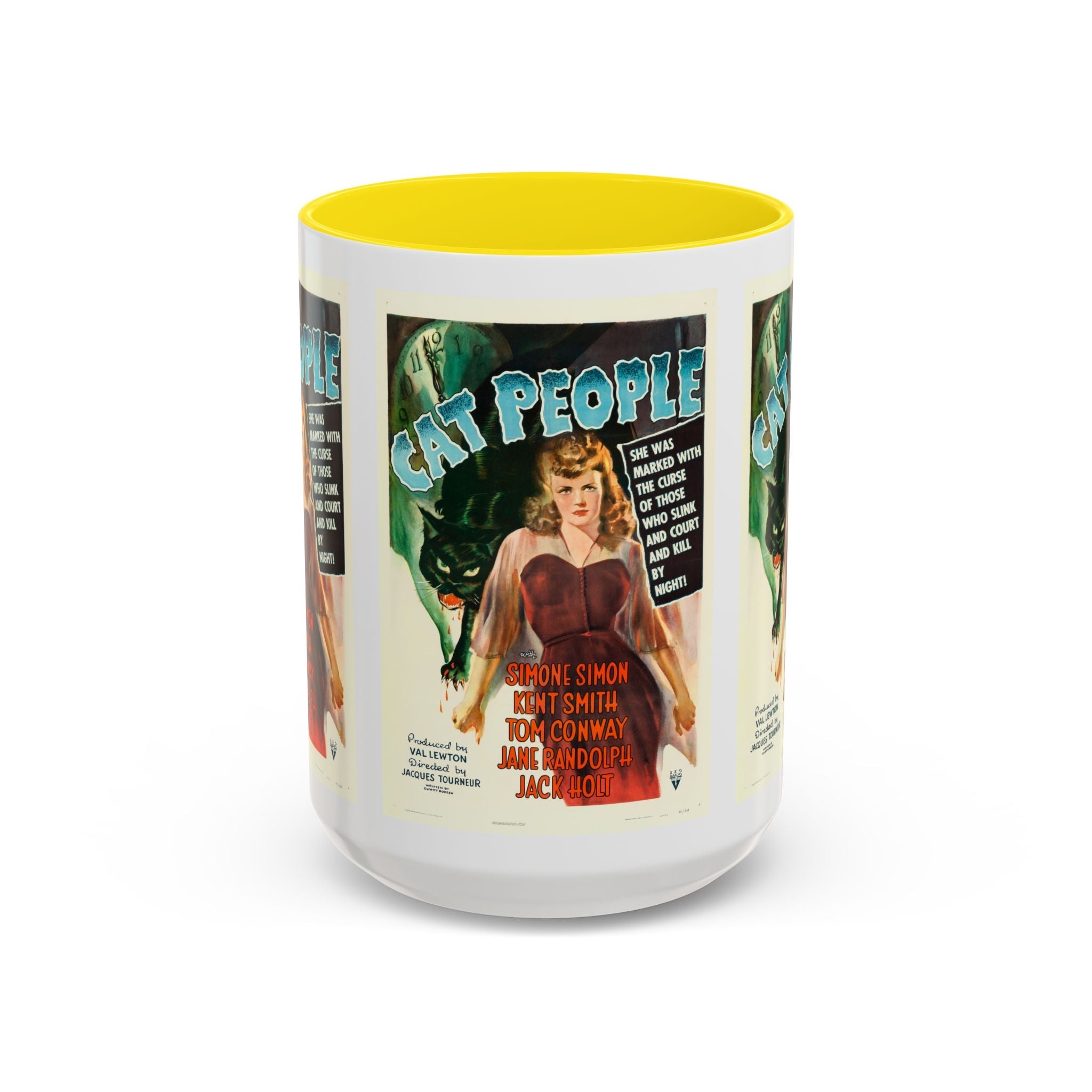 Cult Classic Movie Poster Art Accent Coffee Mug (11, 15oz) - Cat People 1942 - POPvault