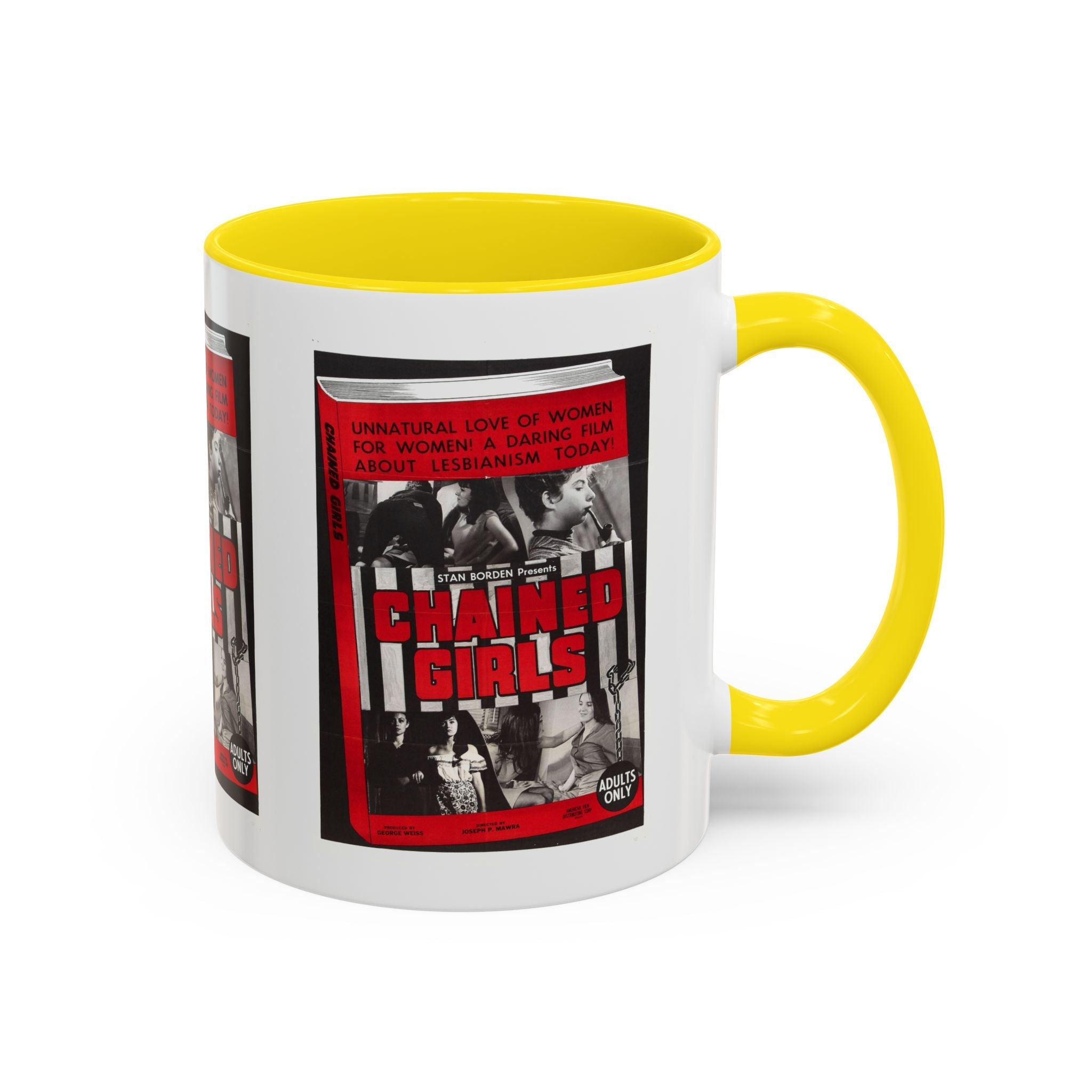 Cult Classic Movie Poster Art Accent Coffee Mug (11, 15oz) - Chained Girls 1965 - POPvault