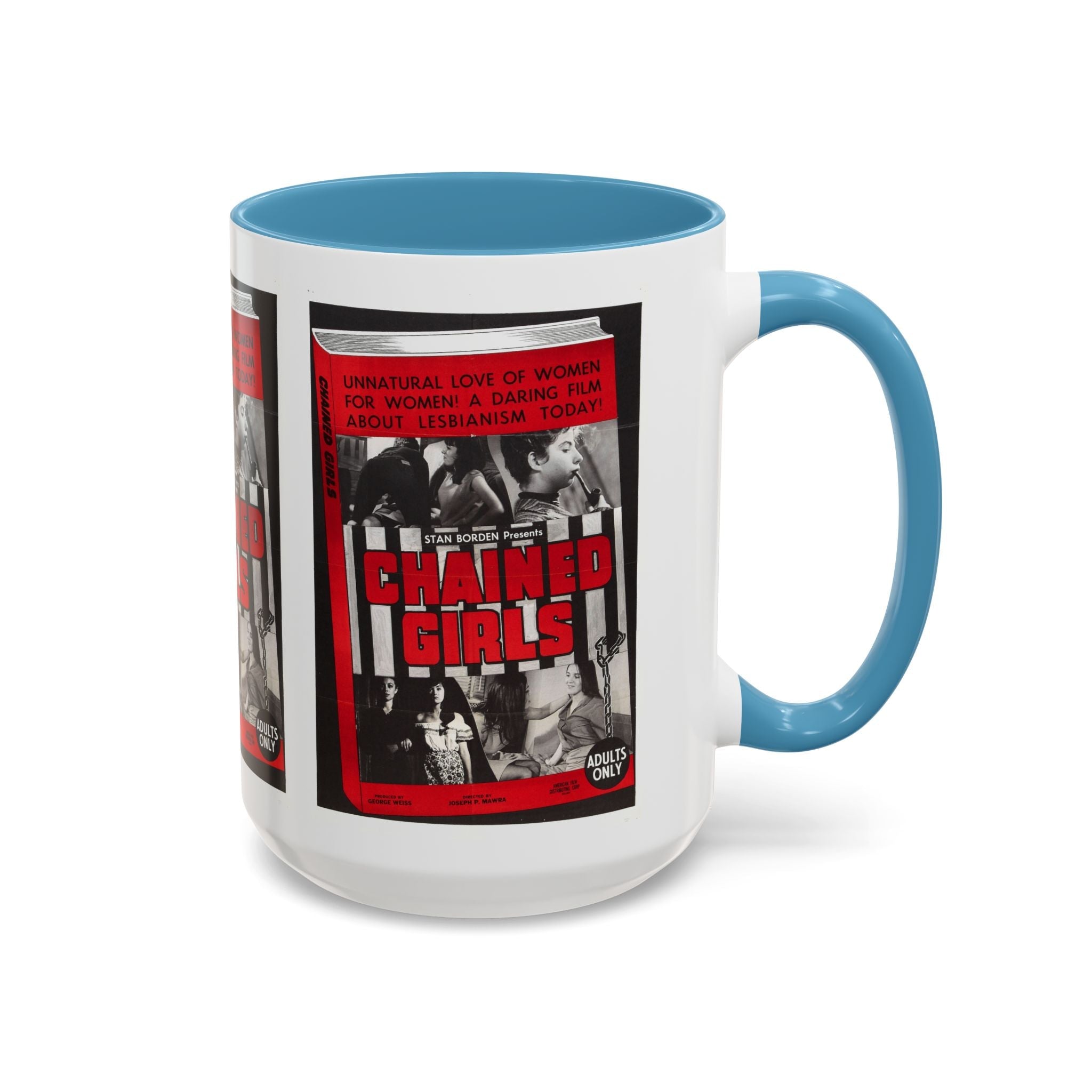 Cult Classic Movie Poster Art Accent Coffee Mug (11, 15oz) - Chained Girls 1965 - POPvault