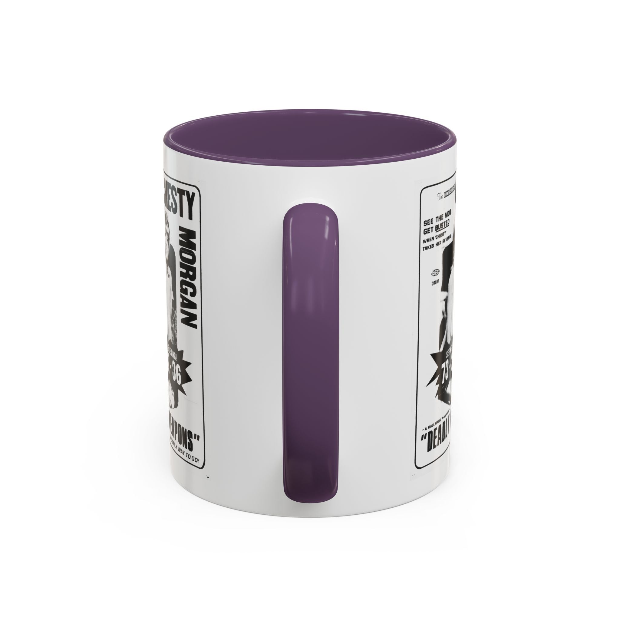 Cult Classic Movie Poster Art Accent Coffee Mug (11, 15oz) - Chesty Morgan Deadly Weapons 1974 - POPvault