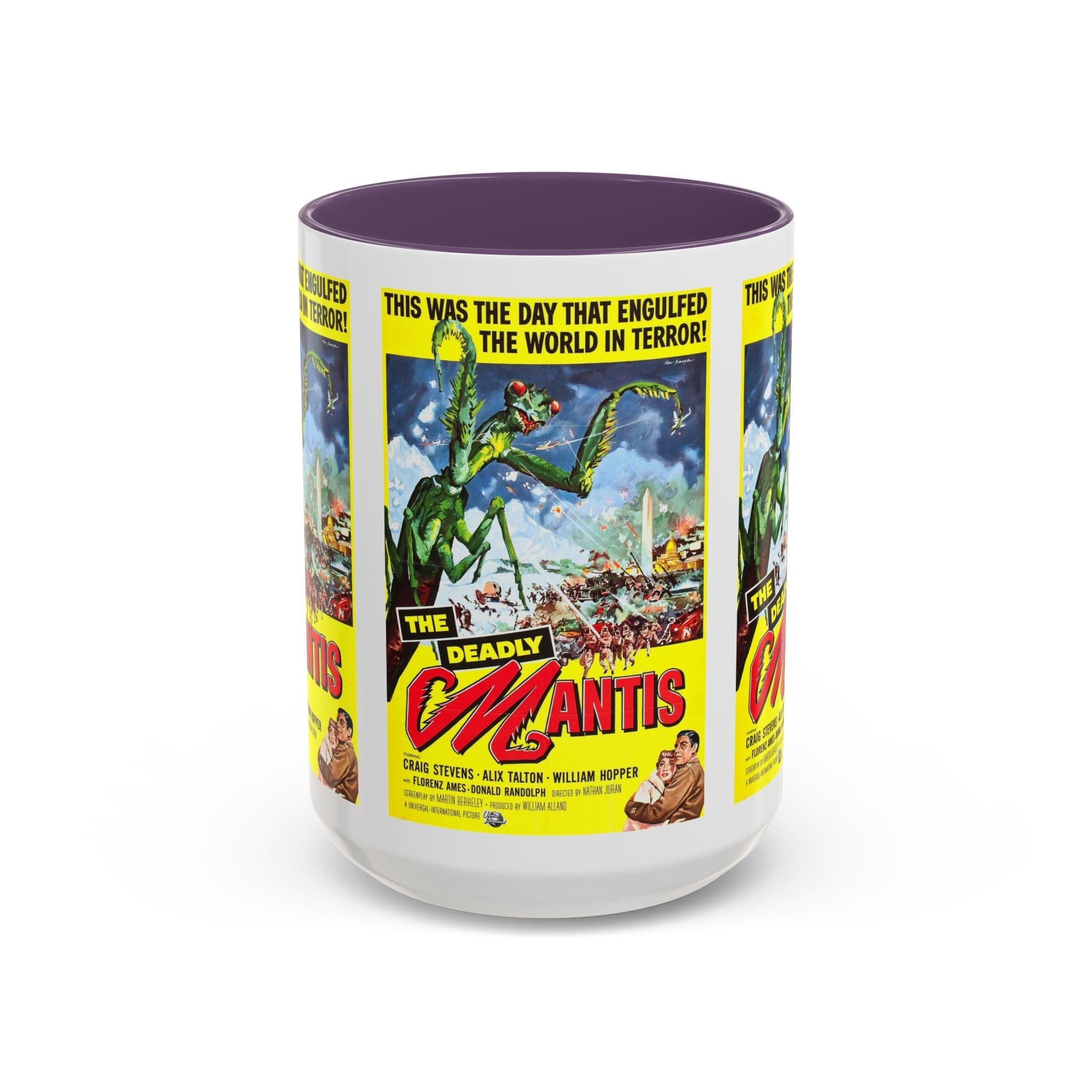Cult Classic Movie Poster Art Accent Coffee Mug (11, 15oz) - Deadly Mantis 1957 - POPvault