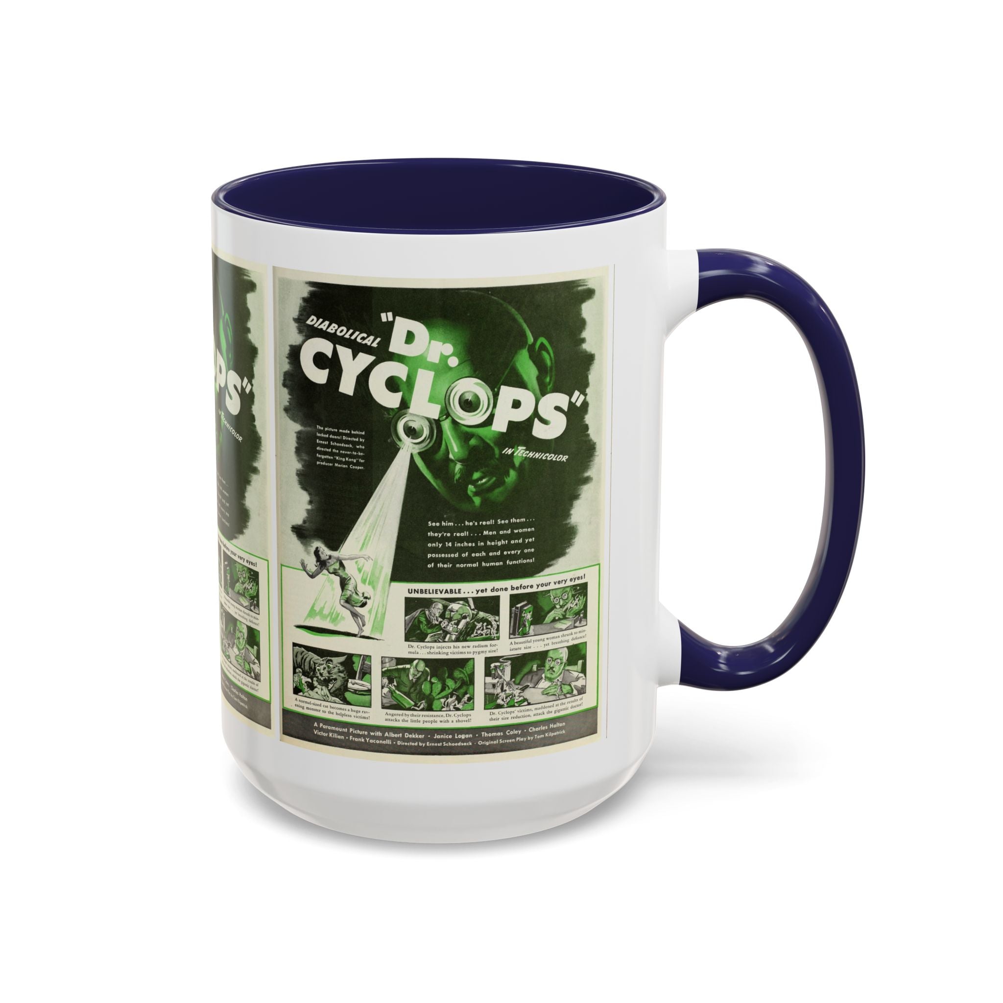 Cult Classic Movie Poster Art Accent Coffee Mug (11, 15oz) - Diabolical Dr. Cyclops 1940 - POPvault