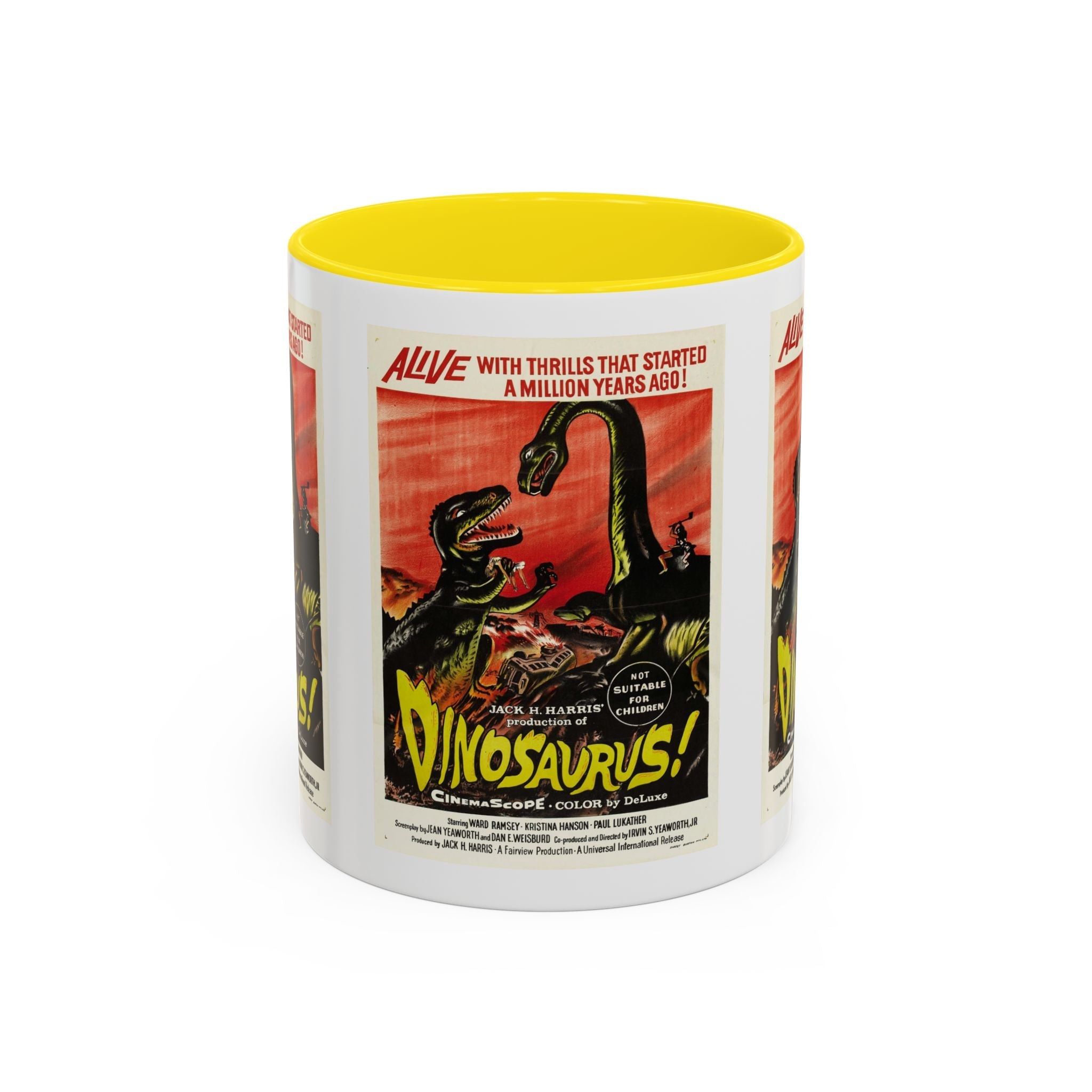 Cult Classic Movie Poster Art Accent Coffee Mug (11, 15oz) - Dinosaurs 1960 - POPvault