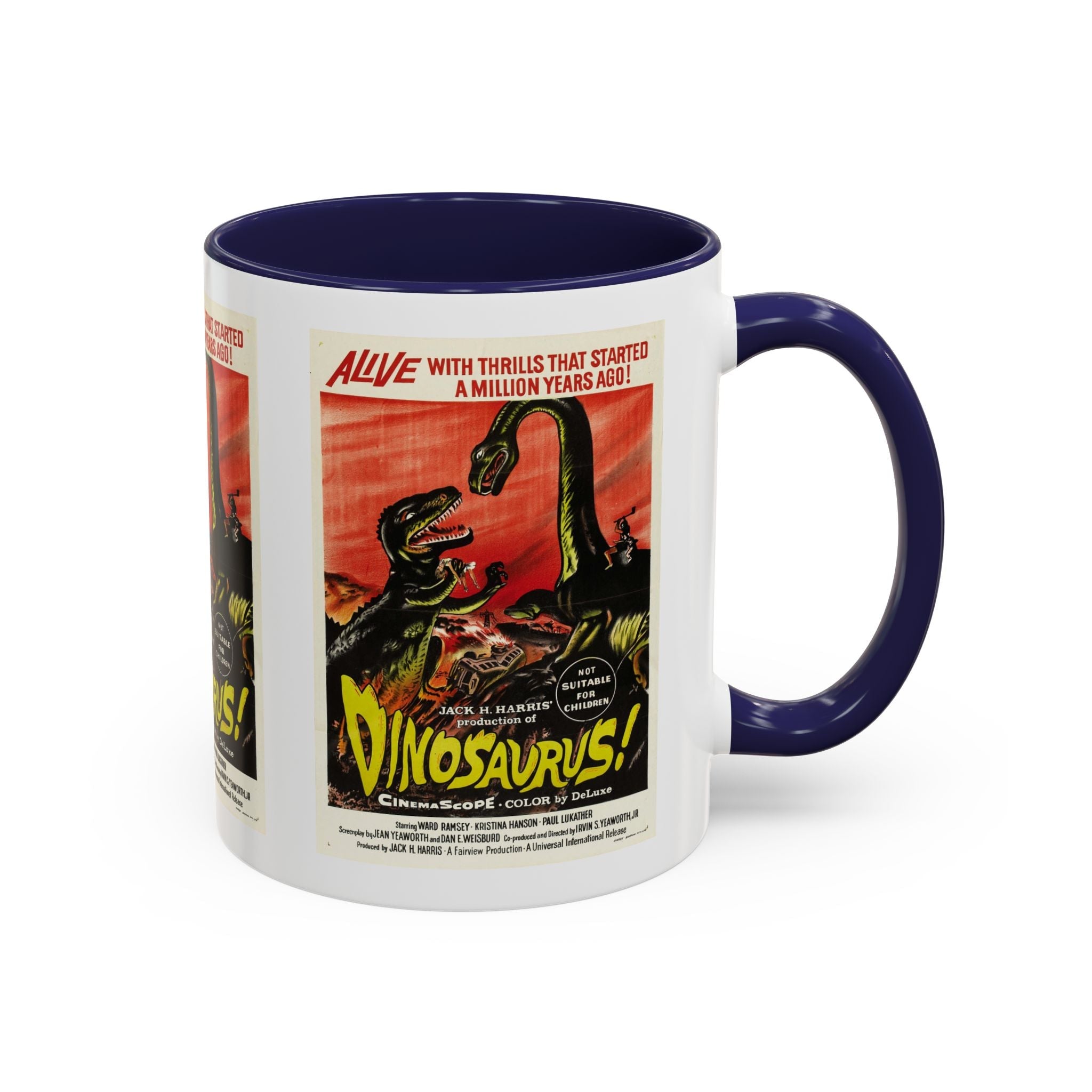 Cult Classic Movie Poster Art Accent Coffee Mug (11, 15oz) - Dinosaurs 1960 - POPvault