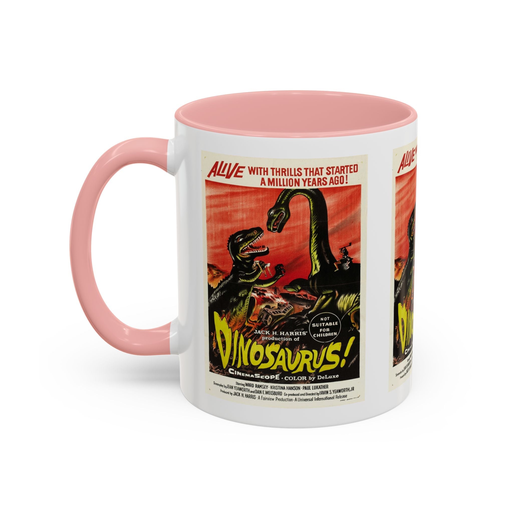 Cult Classic Movie Poster Art Accent Coffee Mug (11, 15oz) - Dinosaurs 1960 - POPvault
