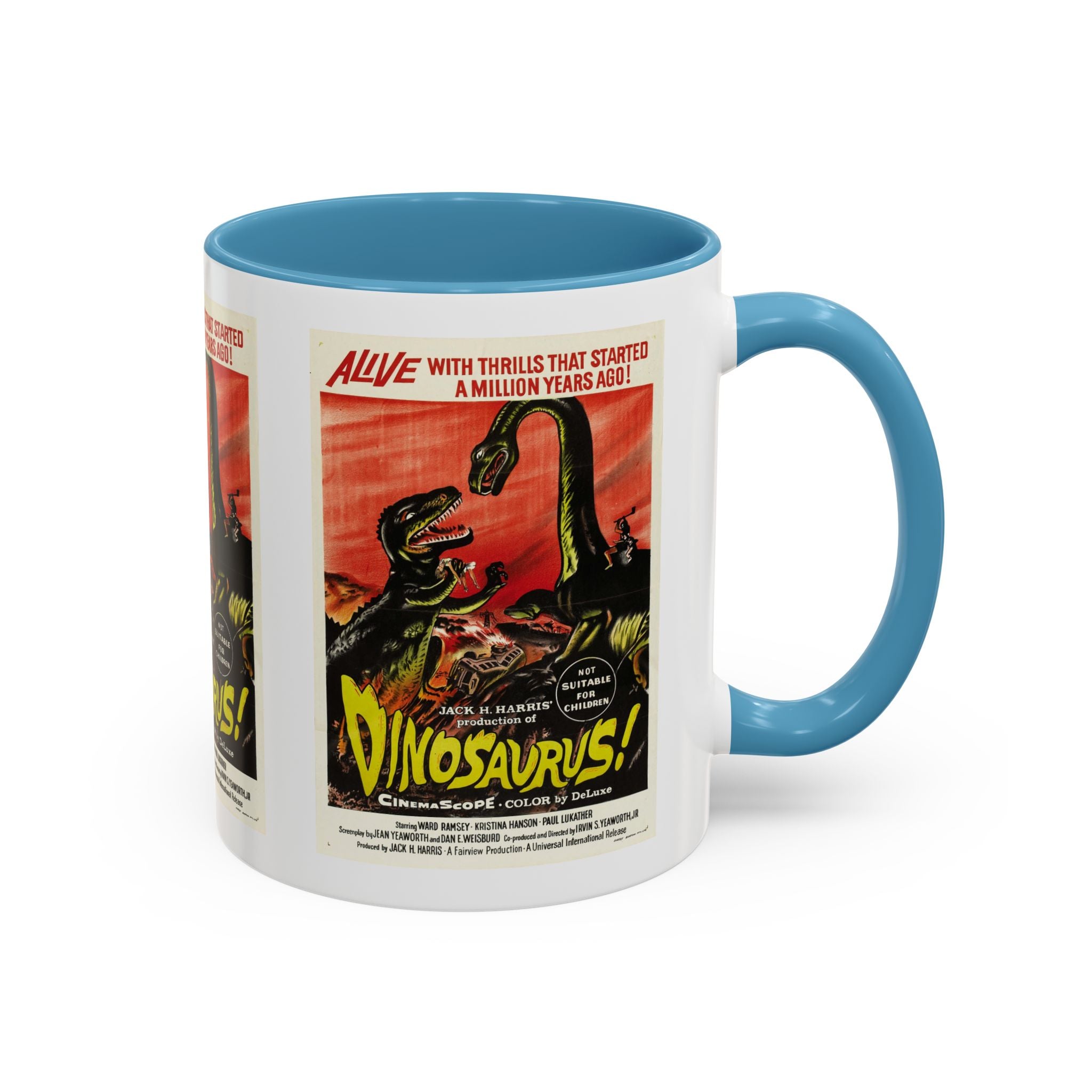 Cult Classic Movie Poster Art Accent Coffee Mug (11, 15oz) - Dinosaurs 1960 - POPvault