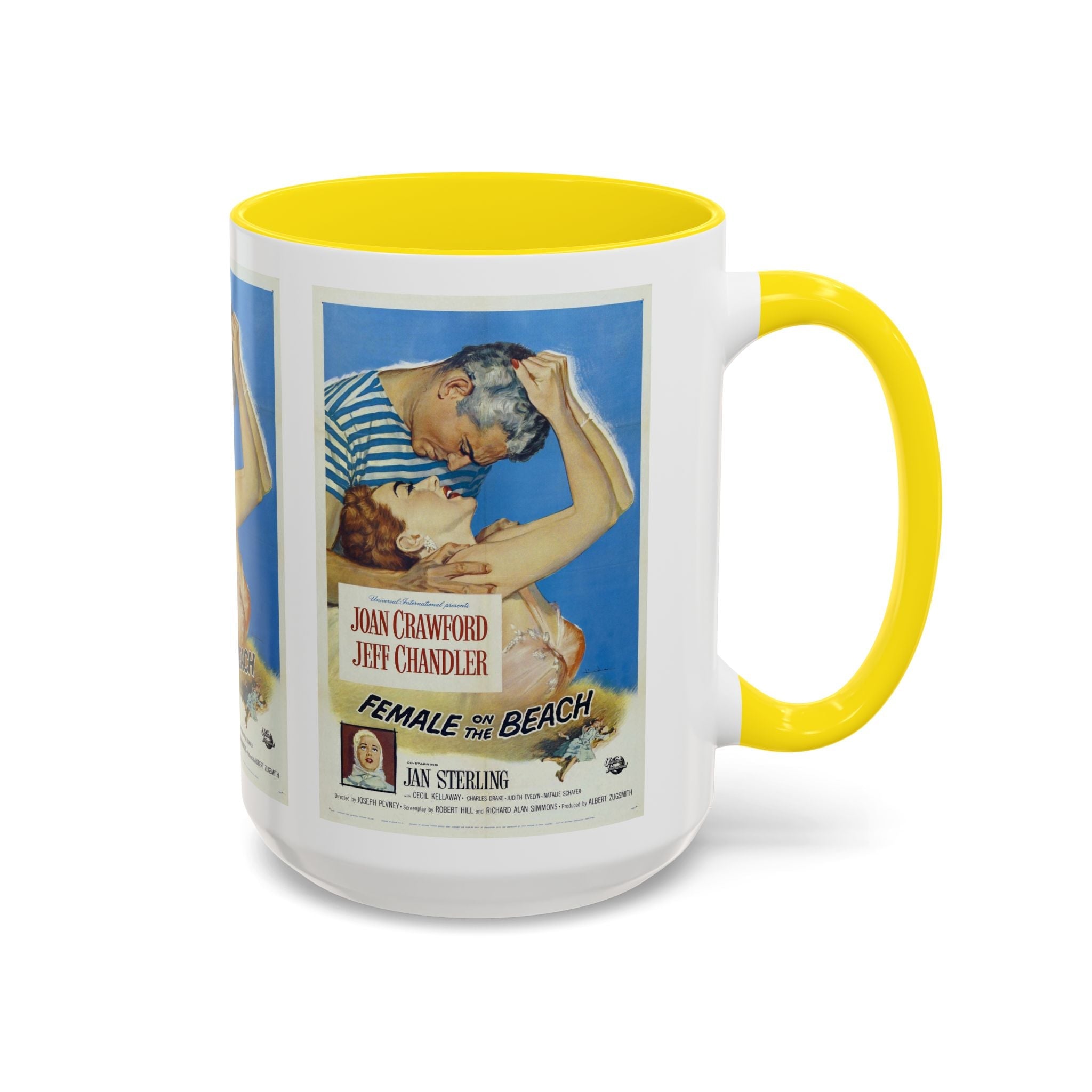 Cult Classic Movie Poster Art Accent Coffee Mug (11, 15oz) - Female On The Beach 1955 - POPvault