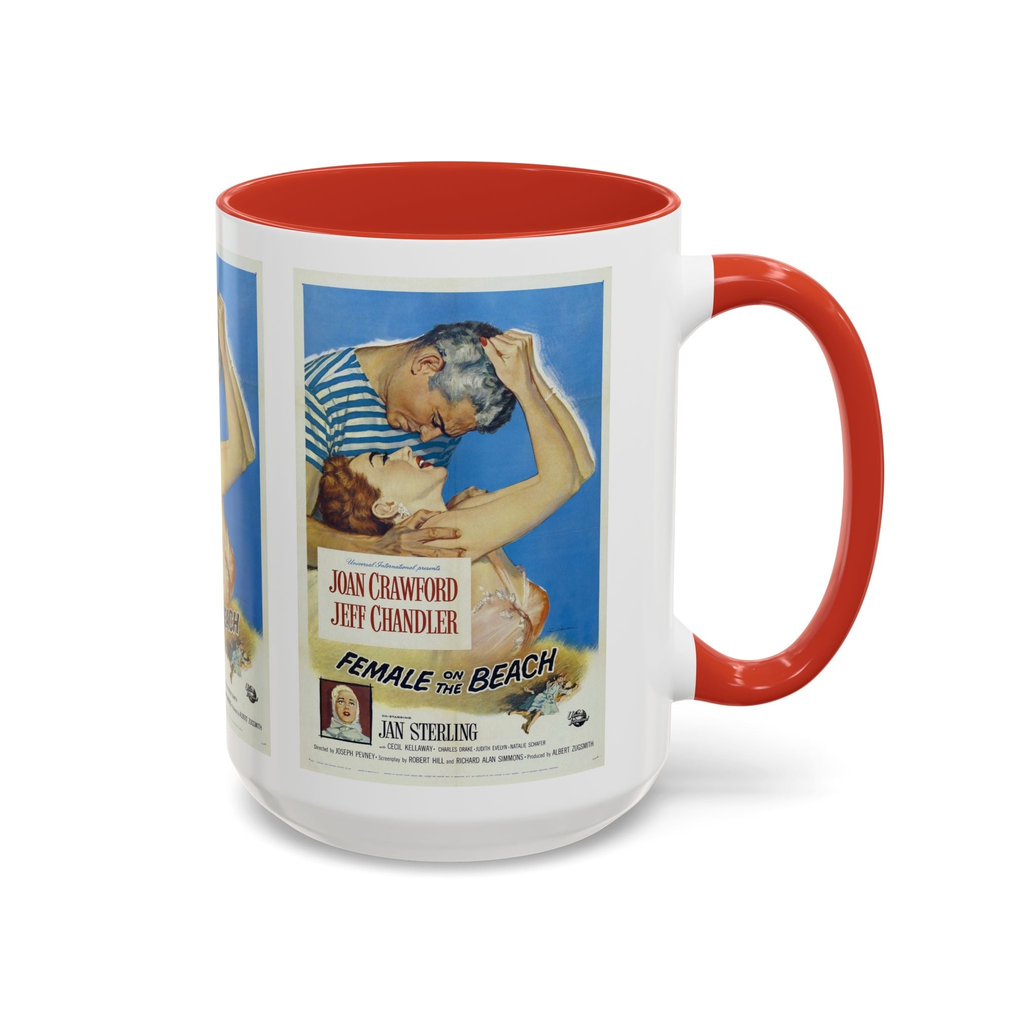 Cult Classic Movie Poster Art Accent Coffee Mug (11, 15oz) - Female On The Beach 1955 - POPvault