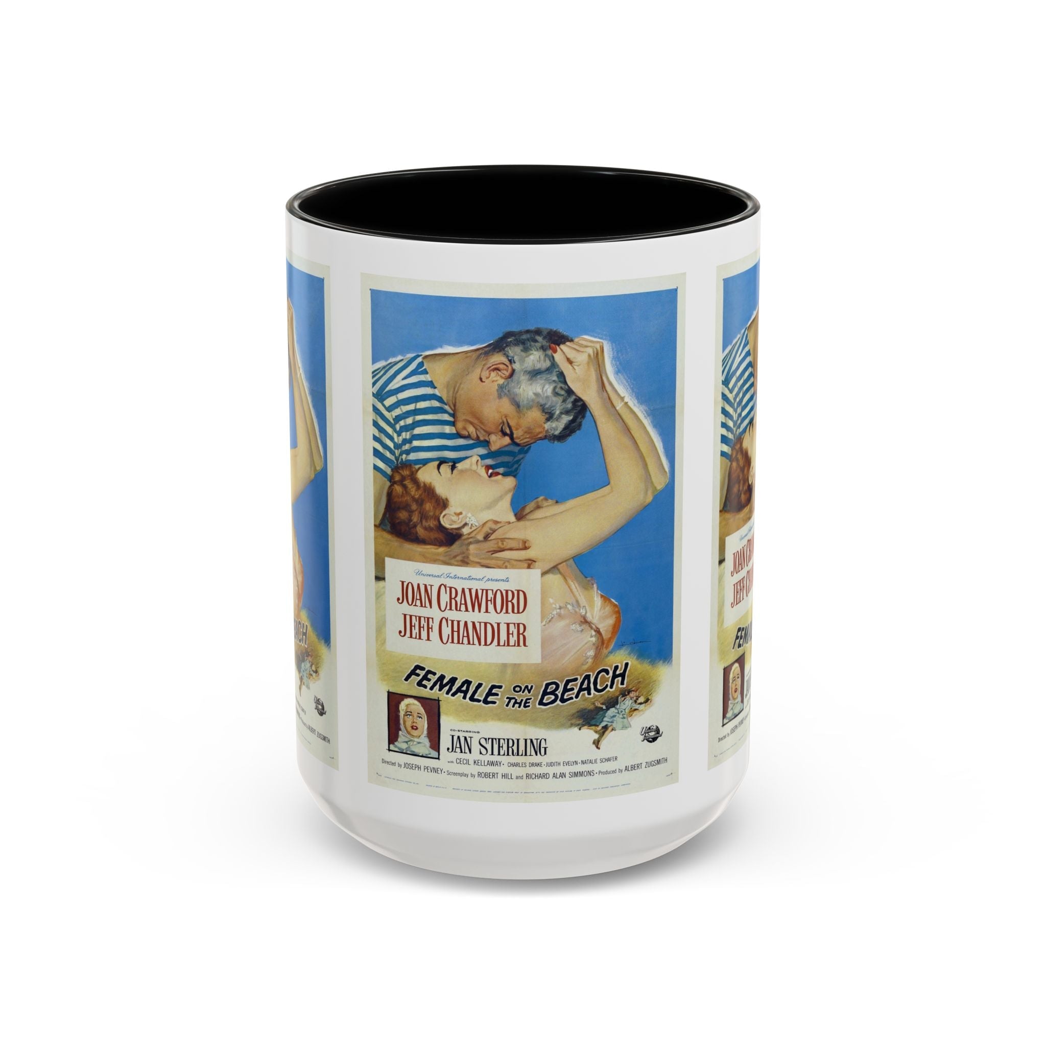 Cult Classic Movie Poster Art Accent Coffee Mug (11, 15oz) - Female On The Beach 1955 - POPvault
