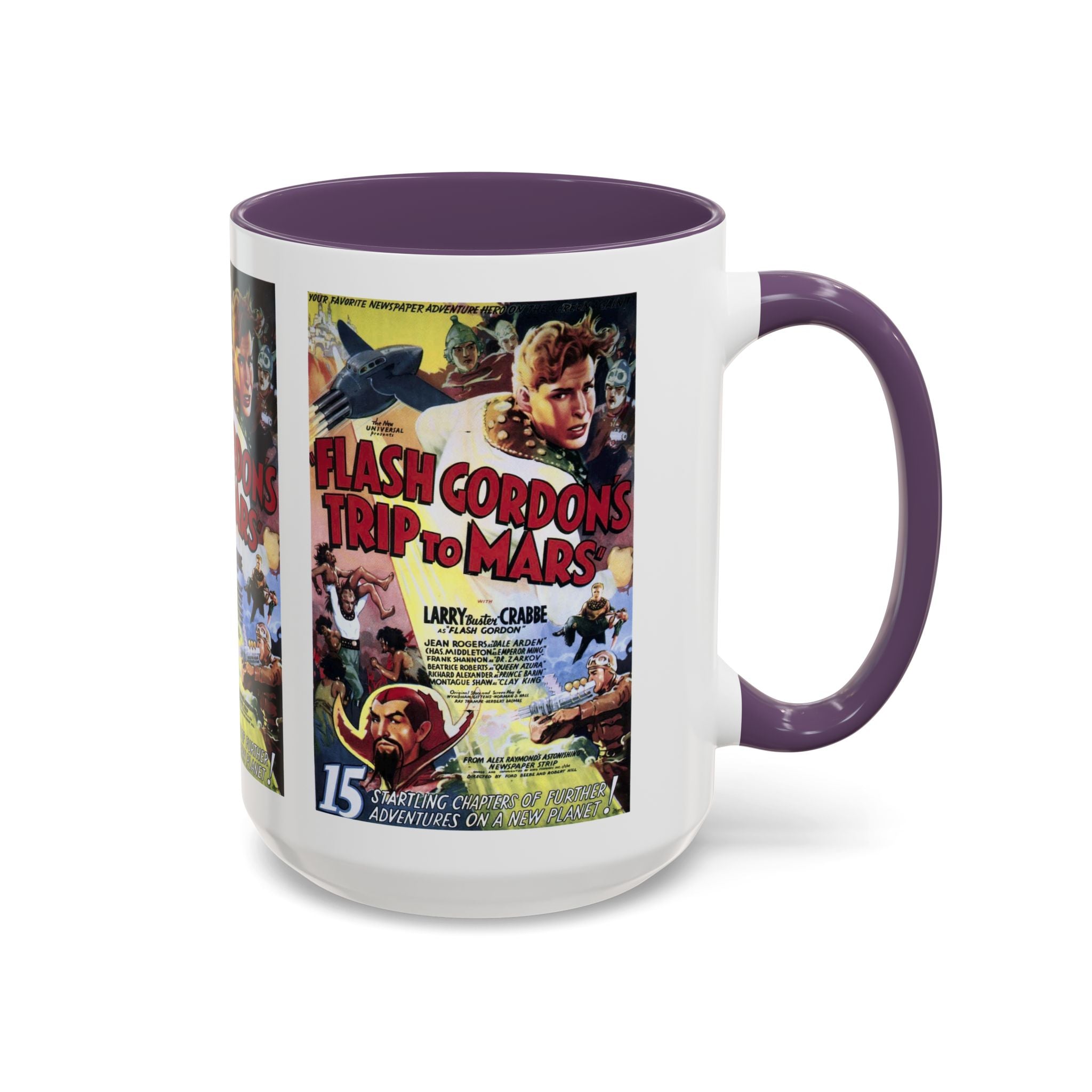 Cult Classic Movie Poster Art Accent Coffee Mug (11, 15oz) - Flash Gordon's Trip To Mars 1938 - POPvault