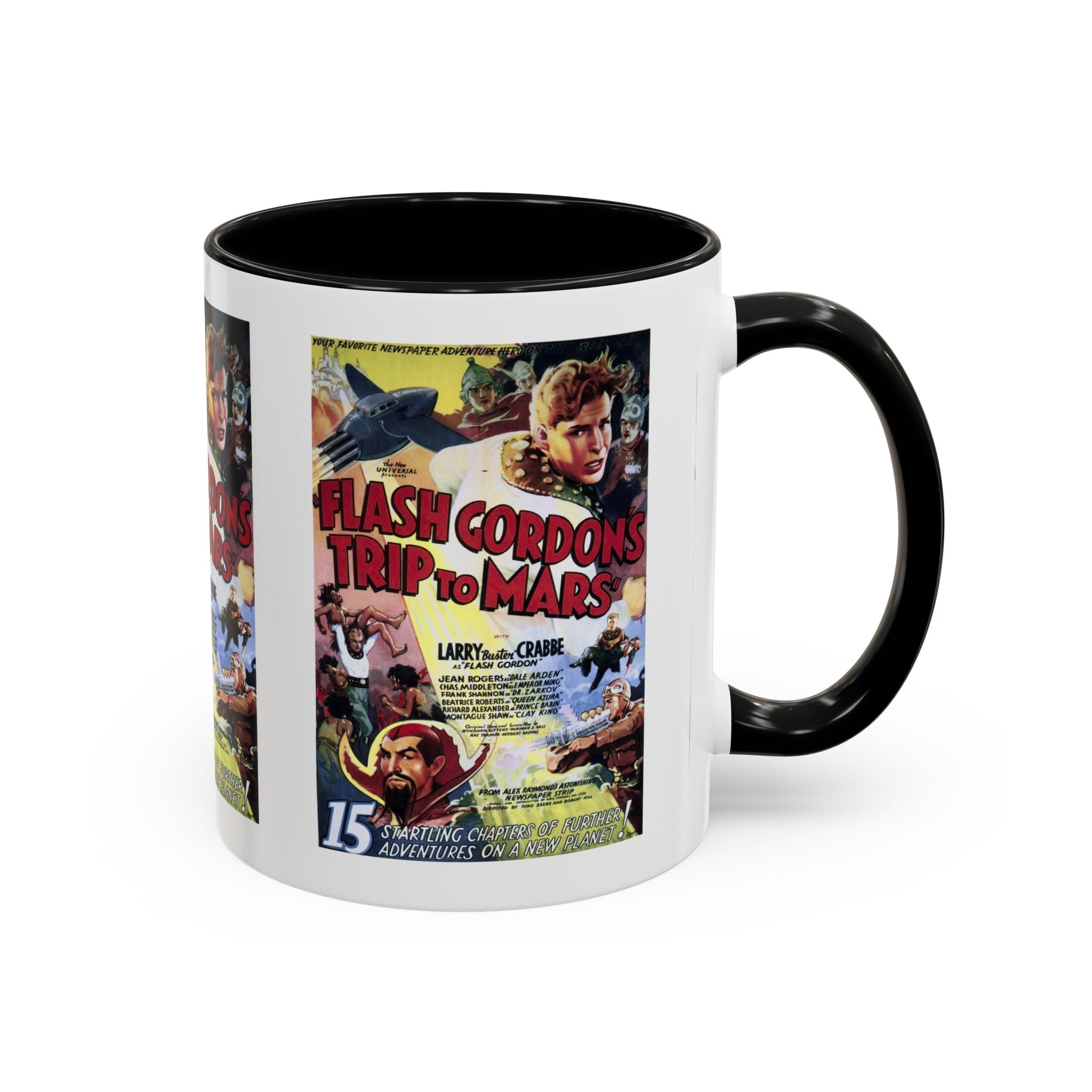 Cult Classic Movie Poster Art Accent Coffee Mug (11, 15oz) - Flash Gordon's Trip To Mars 1938 - POPvault