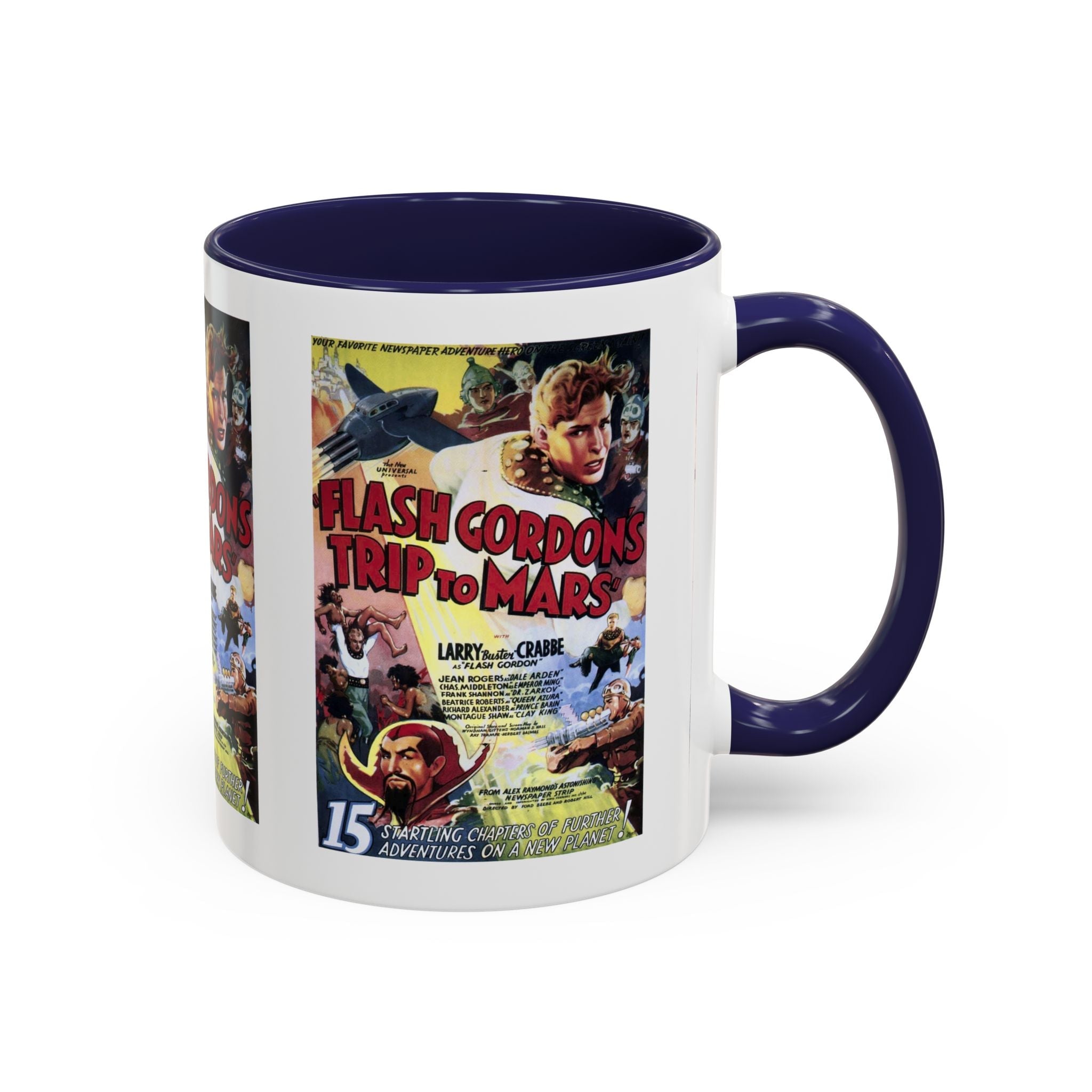 Cult Classic Movie Poster Art Accent Coffee Mug (11, 15oz) - Flash Gordon's Trip To Mars 1938 - POPvault