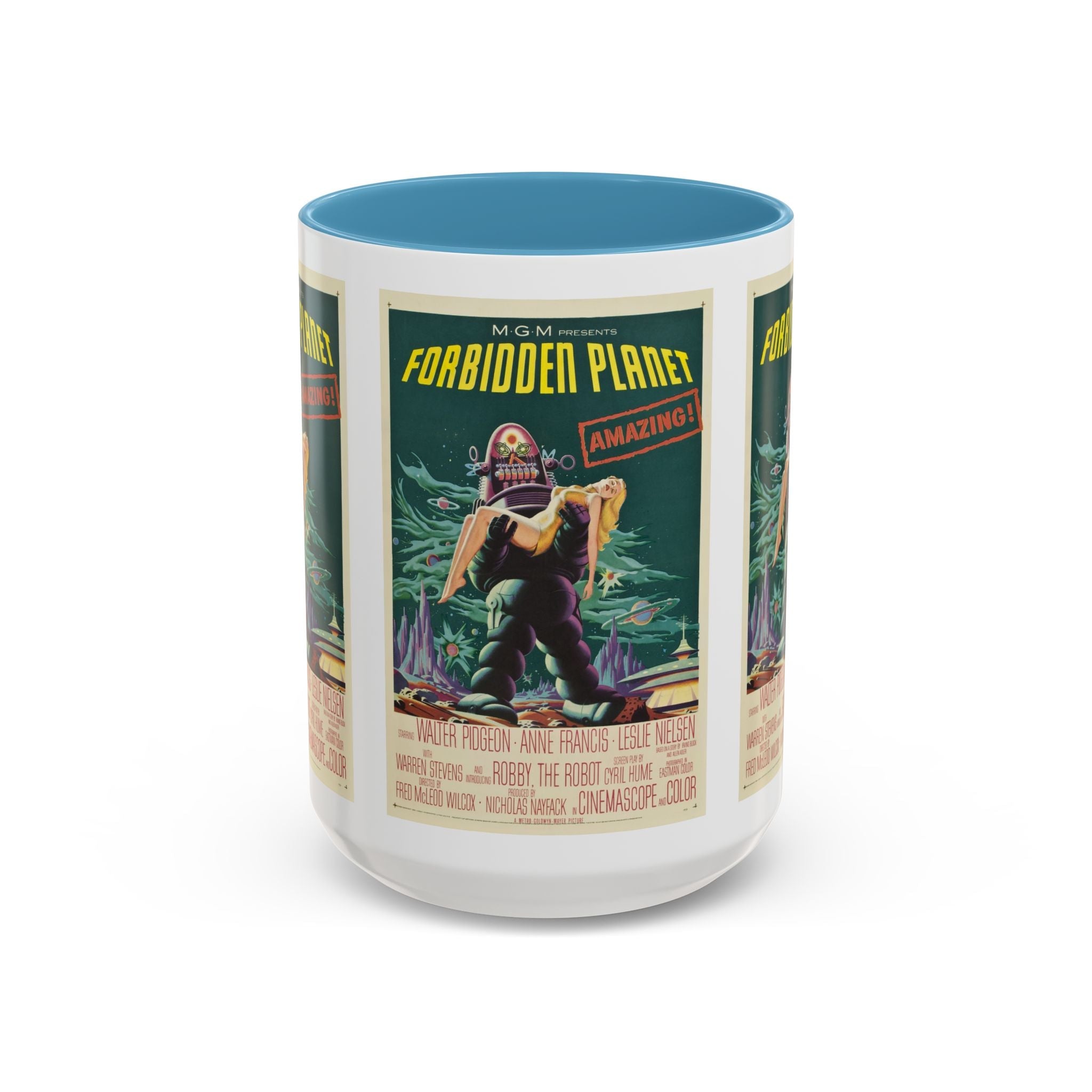 Cult Classic Movie Poster Art Accent Coffee Mug (11, 15oz) - Forbidden Planet 1956 - POPvault