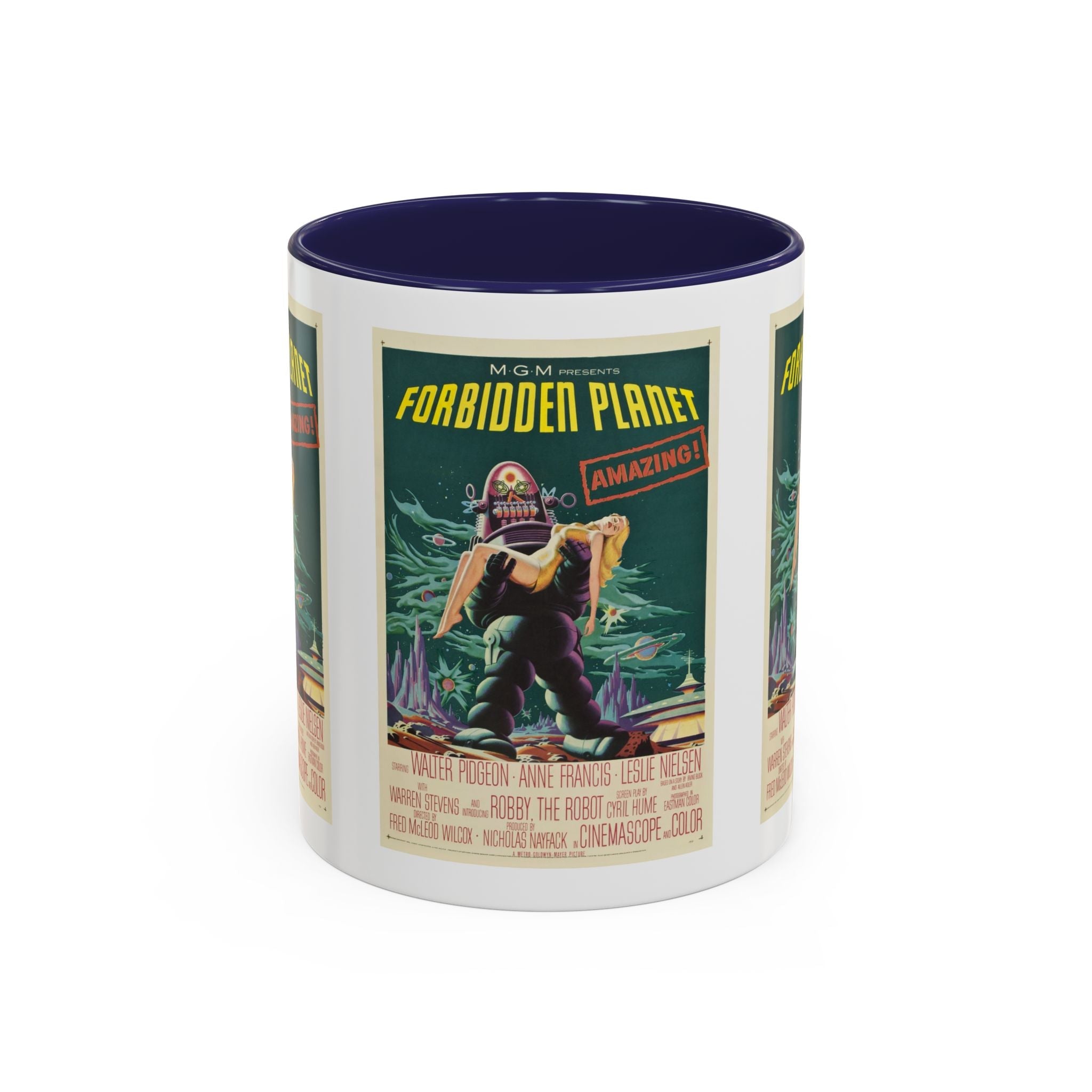 Cult Classic Movie Poster Art Accent Coffee Mug (11, 15oz) - Forbidden Planet 1956 - POPvault
