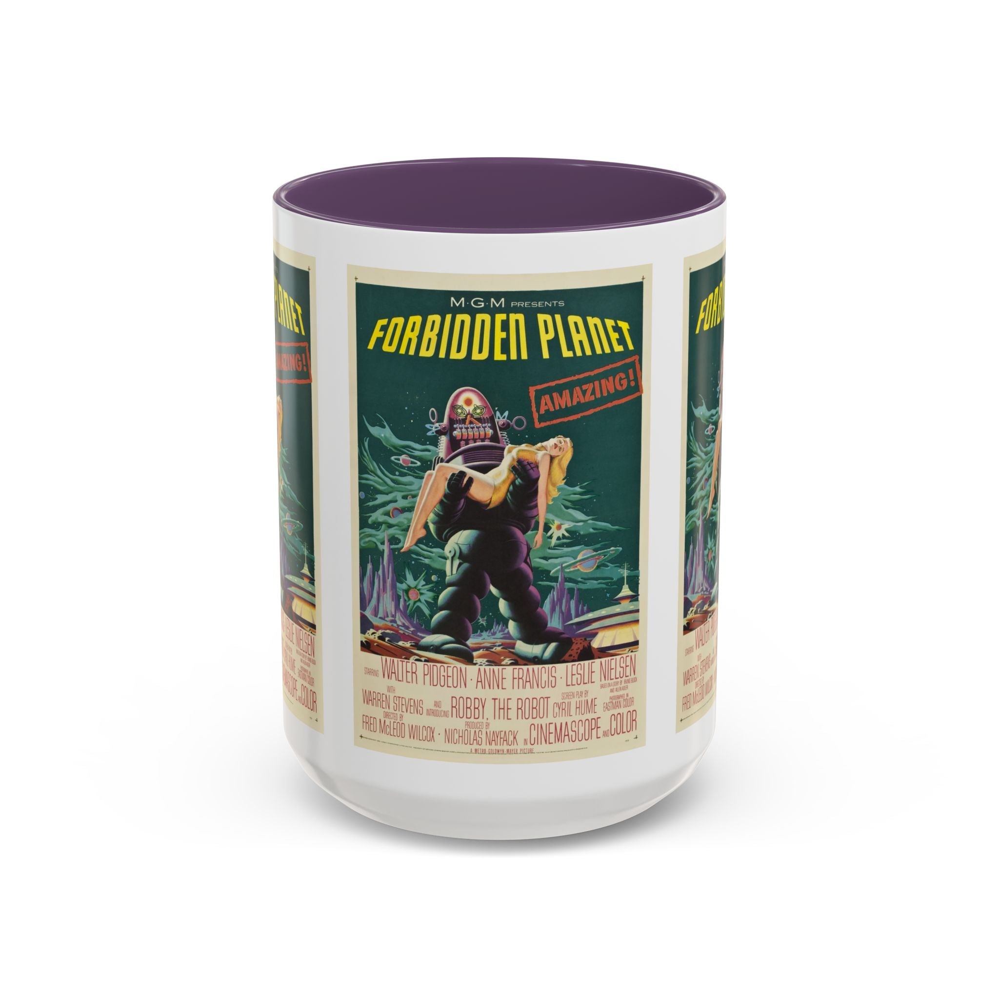 Cult Classic Movie Poster Art Accent Coffee Mug (11, 15oz) - Forbidden Planet 1956 - POPvault