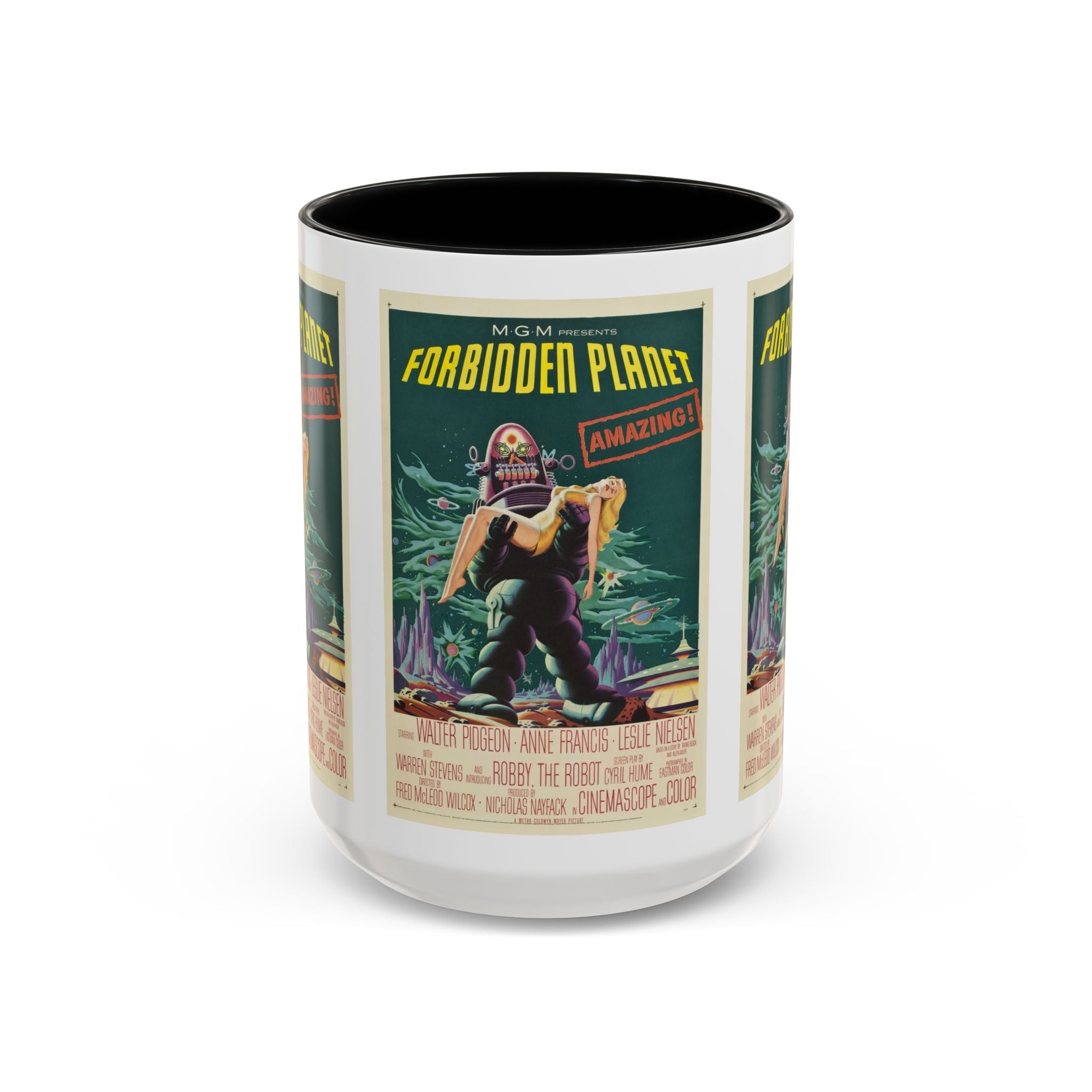 Cult Classic Movie Poster Art Accent Coffee Mug (11, 15oz) - Forbidden Planet 1956 - POPvault
