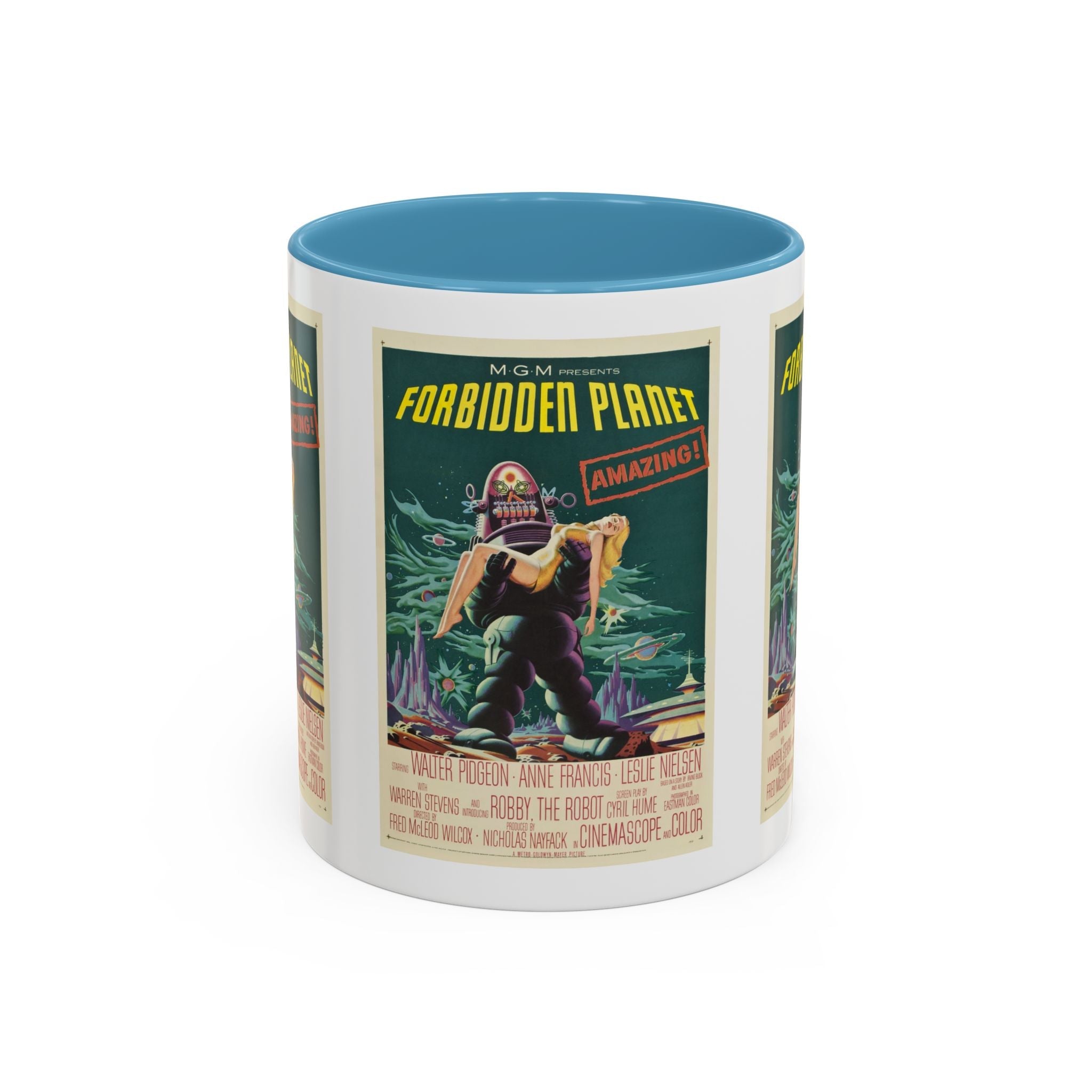 Cult Classic Movie Poster Art Accent Coffee Mug (11, 15oz) - Forbidden Planet 1956 - POPvault