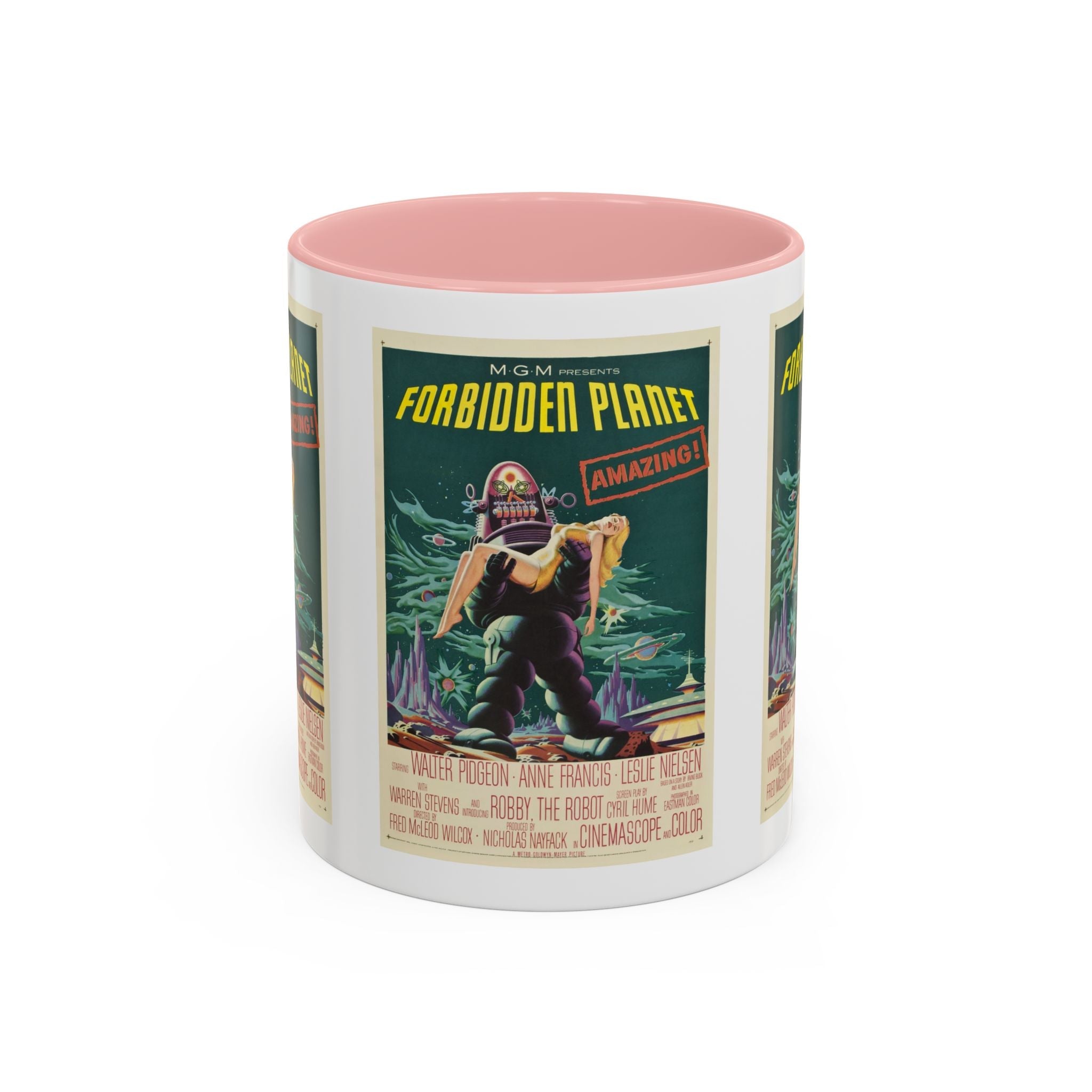 Cult Classic Movie Poster Art Accent Coffee Mug (11, 15oz) - Forbidden Planet 1956 - POPvault