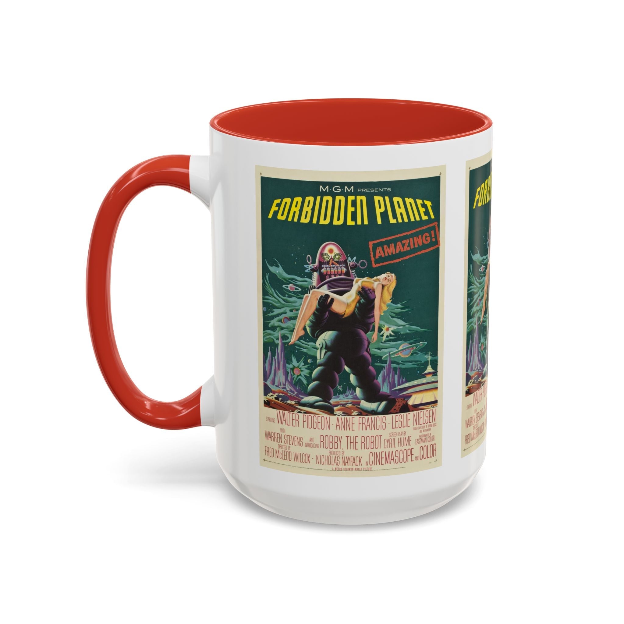 Cult Classic Movie Poster Art Accent Coffee Mug (11, 15oz) - Forbidden Planet 1956 - POPvault