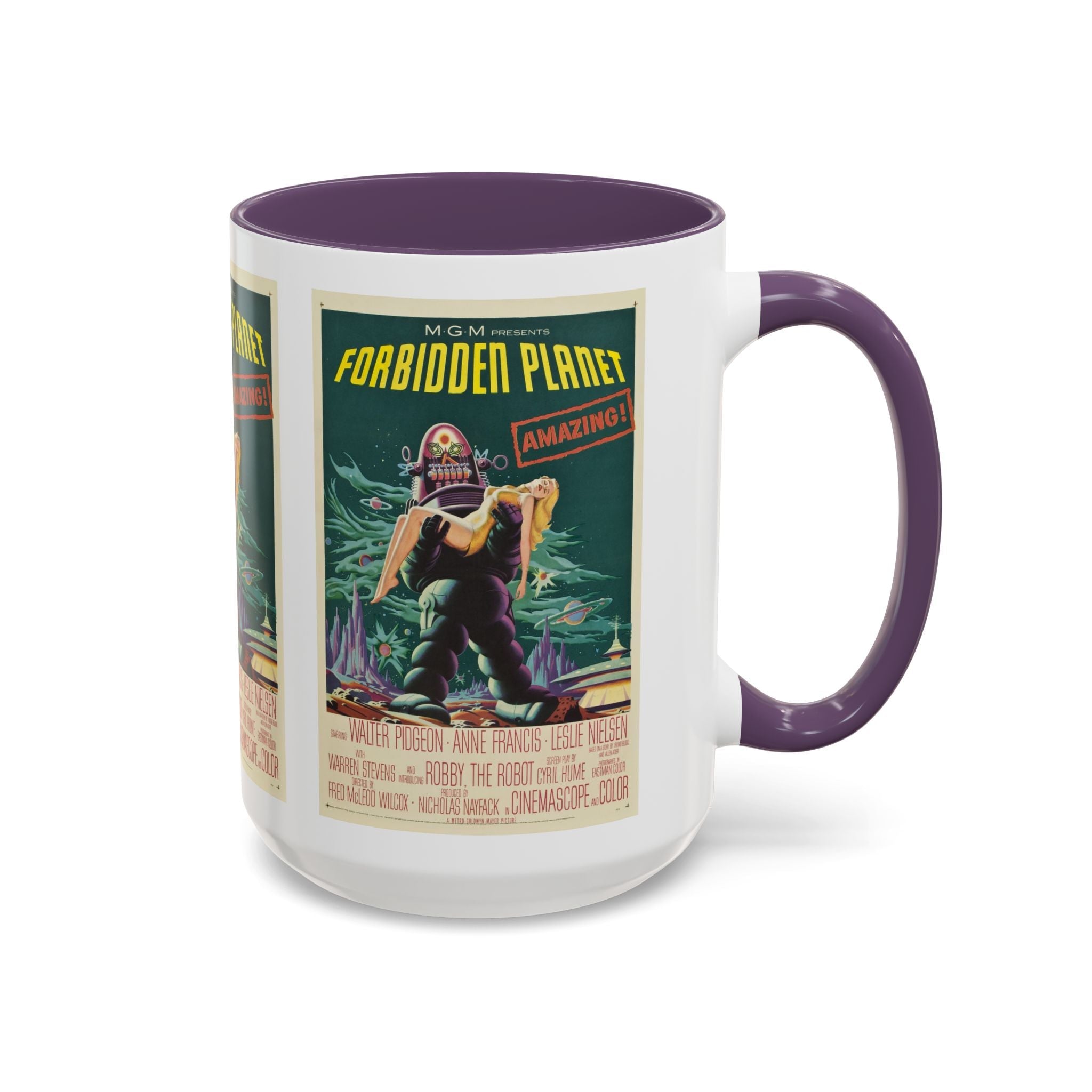 Cult Classic Movie Poster Art Accent Coffee Mug (11, 15oz) - Forbidden Planet 1956 - POPvault