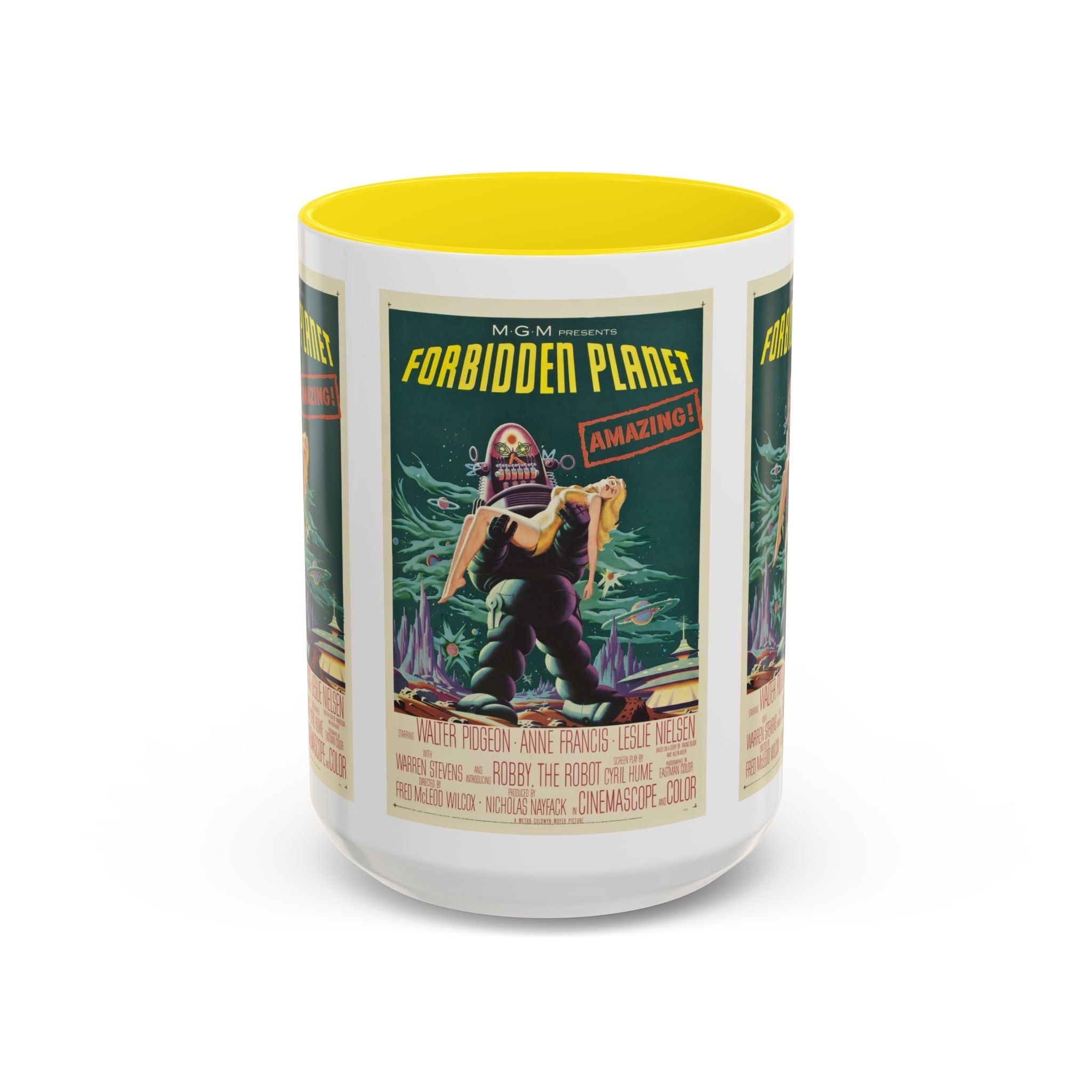 Cult Classic Movie Poster Art Accent Coffee Mug (11, 15oz) - Forbidden Planet 1956 - POPvault