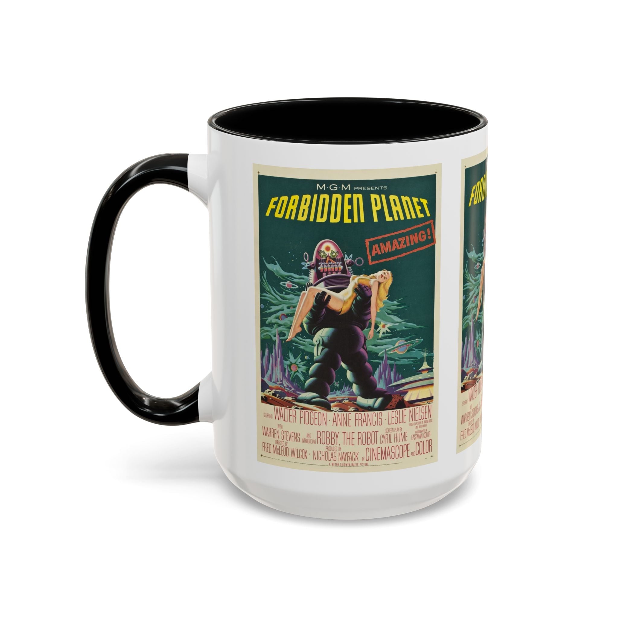 Cult Classic Movie Poster Art Accent Coffee Mug (11, 15oz) - Forbidden Planet 1956 - POPvault